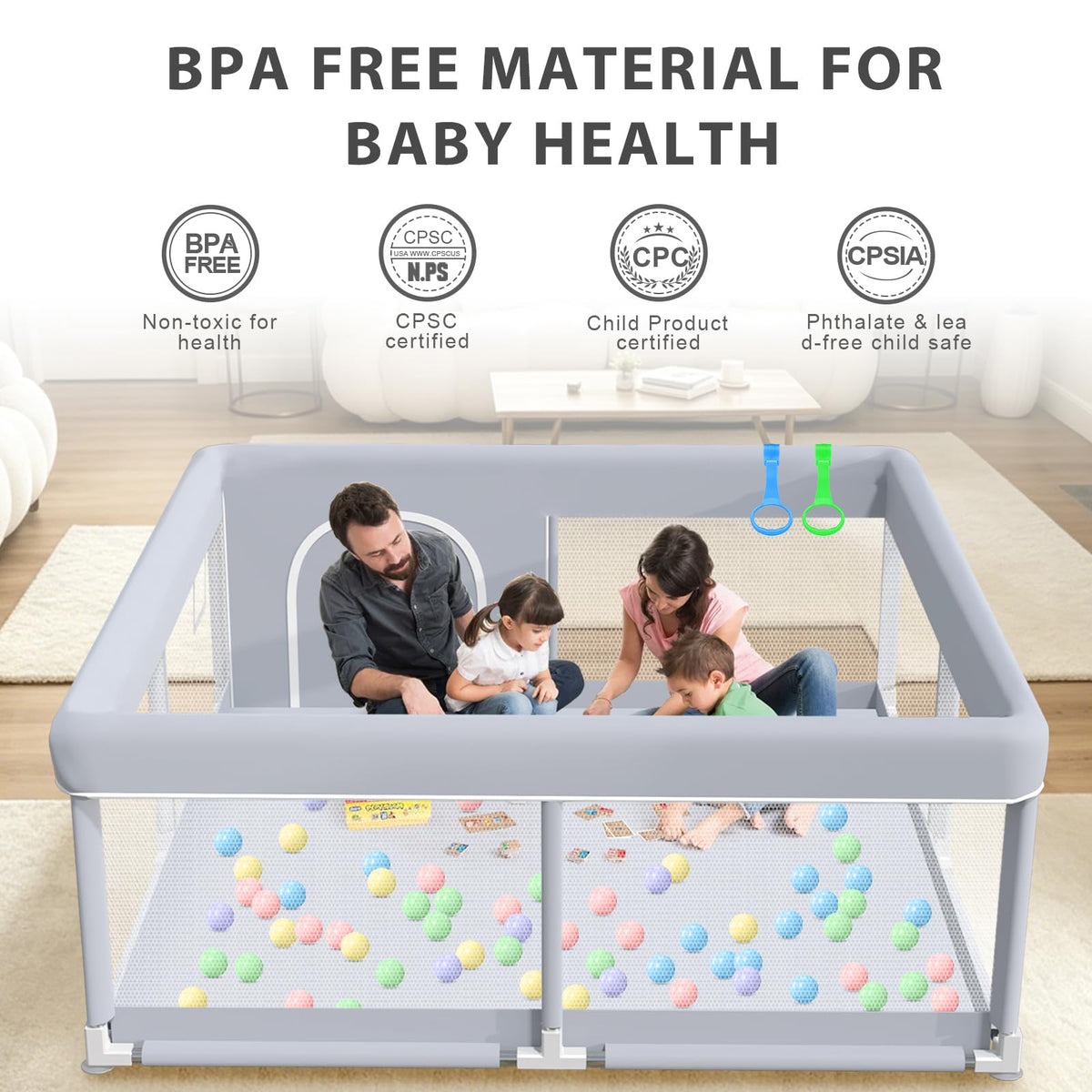 50 x 50 Inch Baby Playpen with Breathable Mesh U868648
