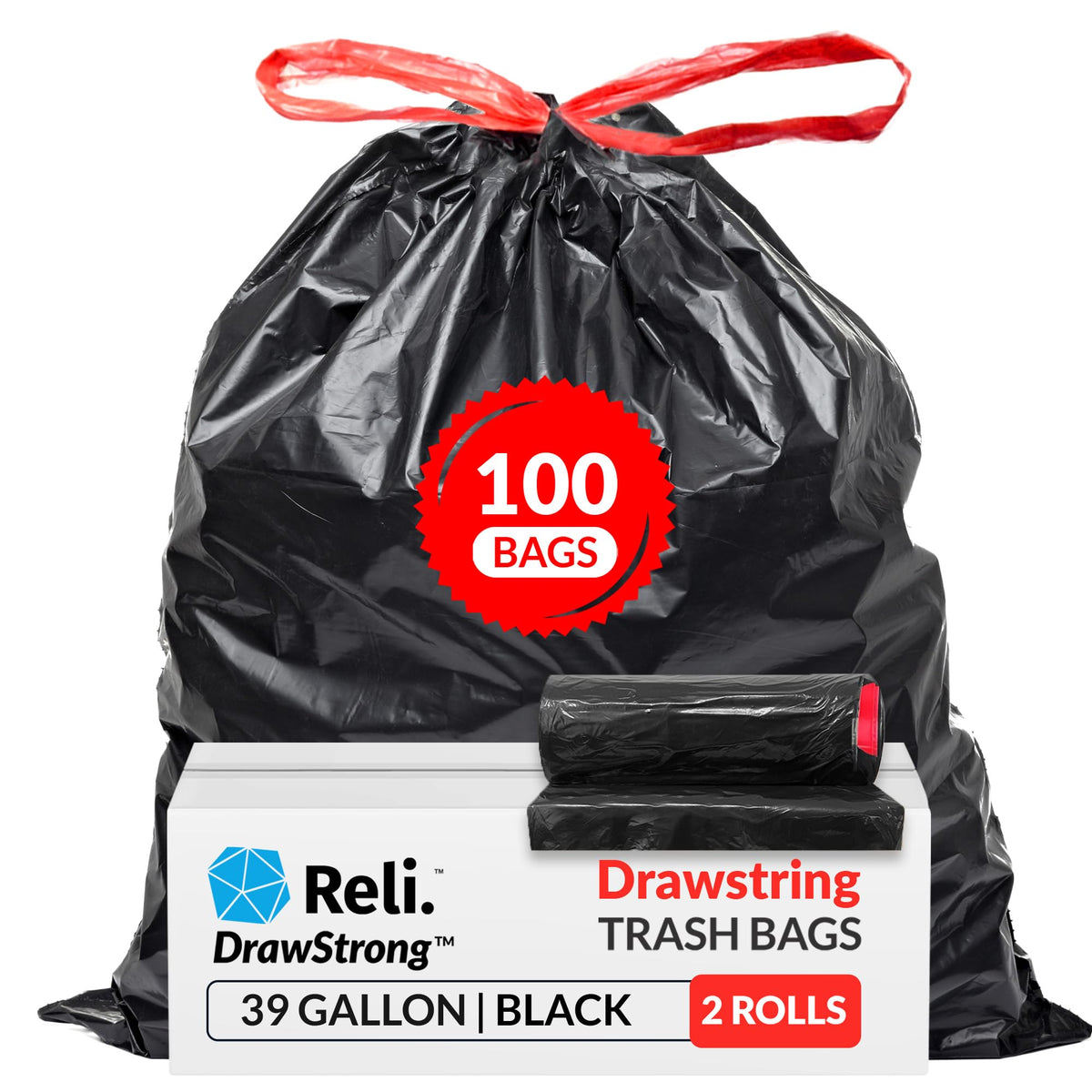 39 Gallon Drawstring Trash Bags X6321