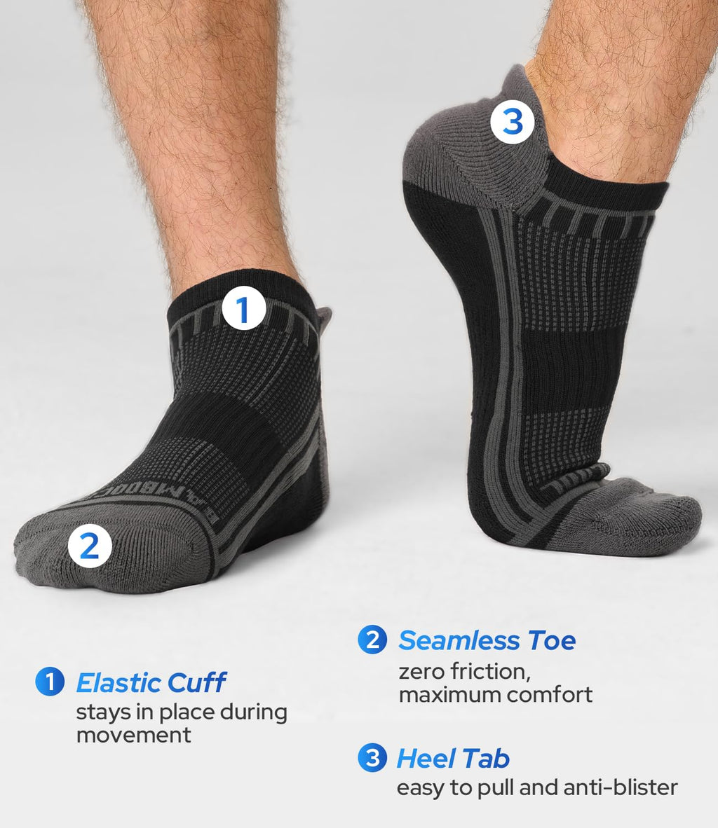Moisture Wicking Cushioned Athletic Ankle Socks 8 Pack W230078