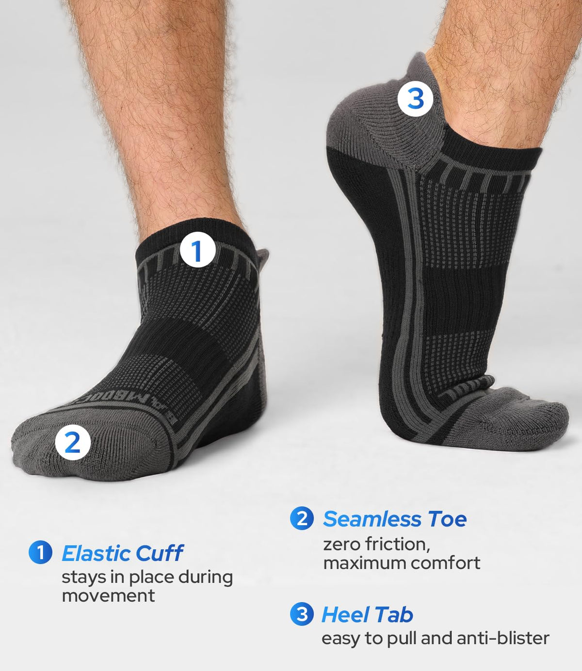 Moisture Wicking Cushioned Athletic Ankle Socks 8 Pack W230078