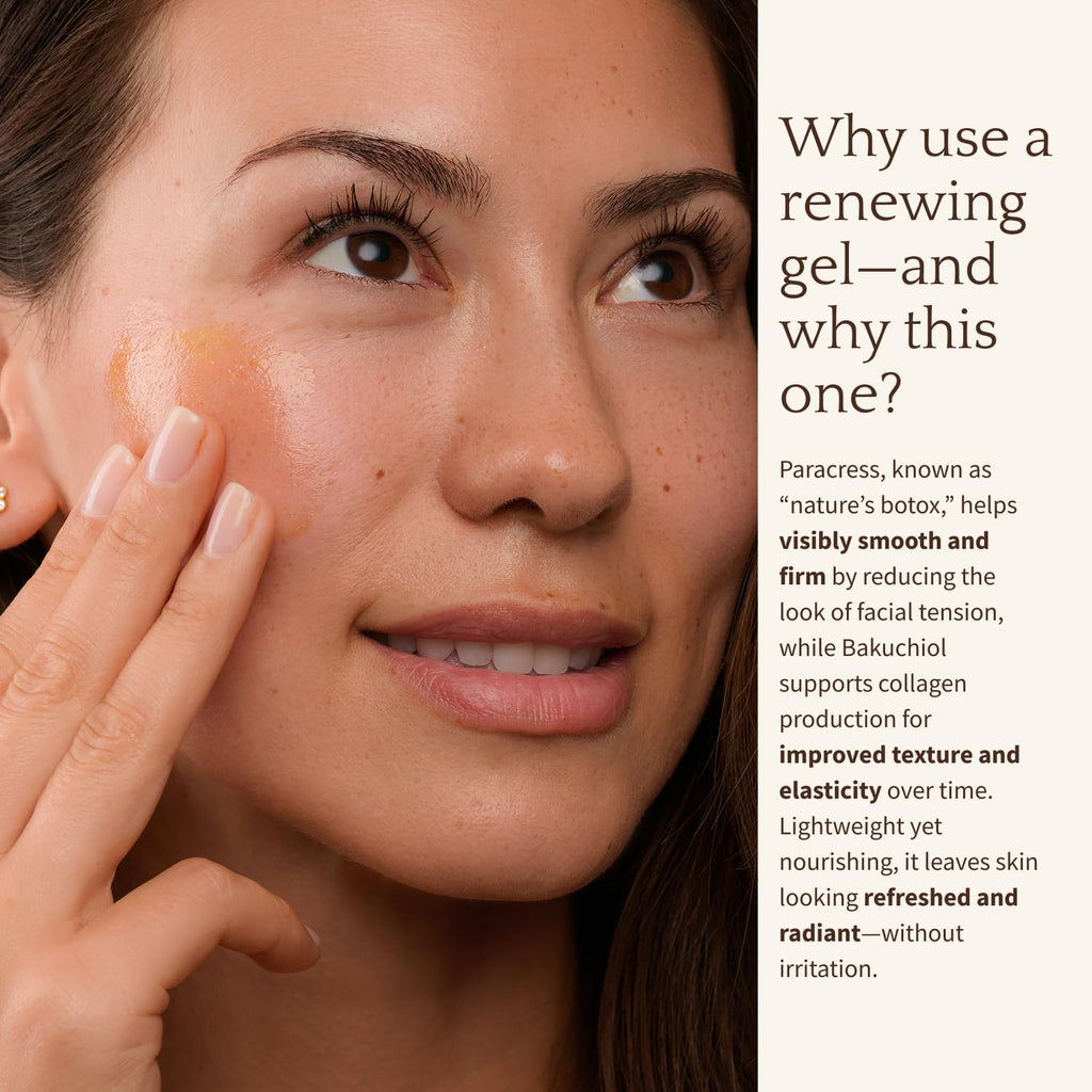 Antioxidant Renewing Gel Face Moisturizer with Bakuchiol Vitamin C Ester & Prickly Pear 1 oz Y417