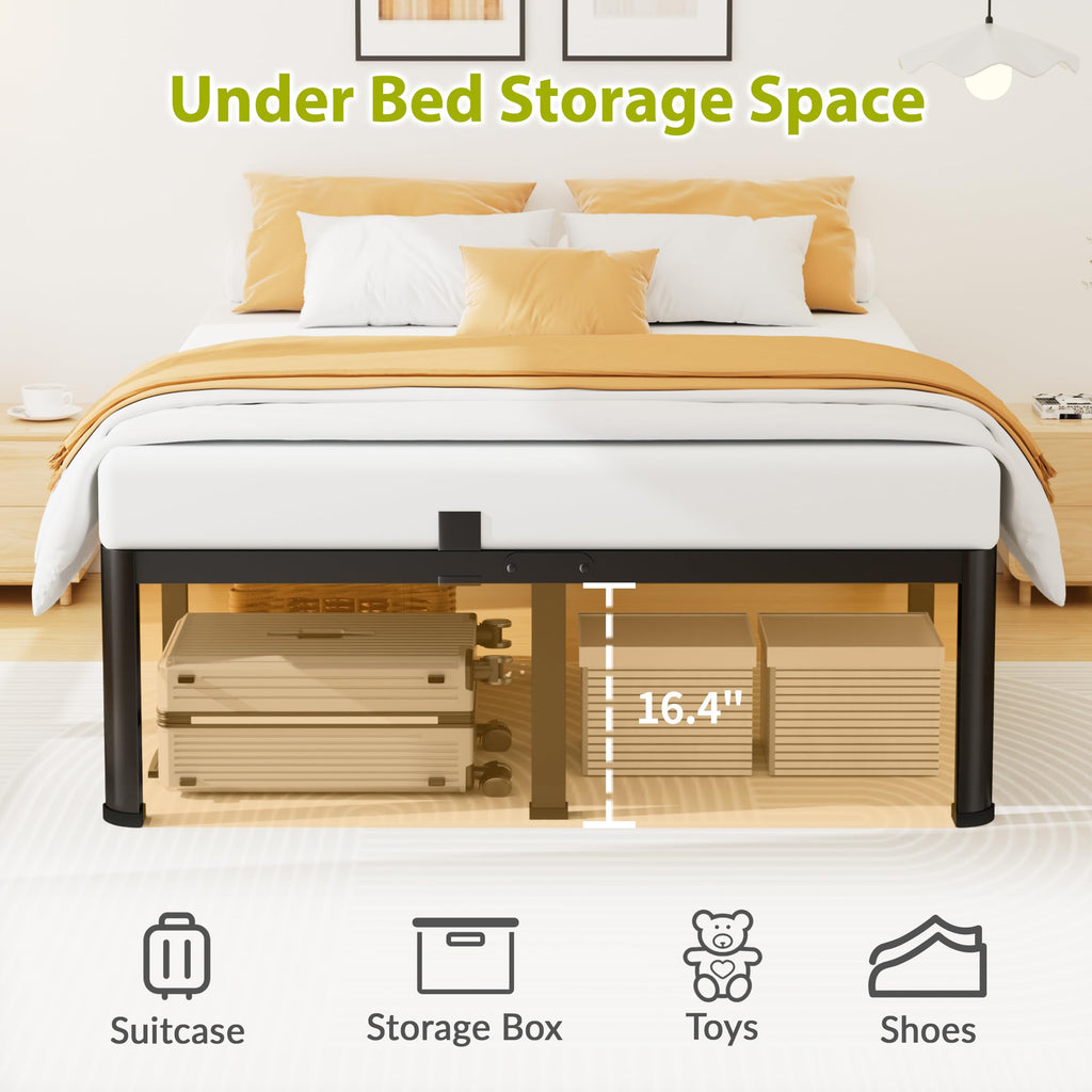 18 Inch Queen Size Metal Platform Bed Frame C98303