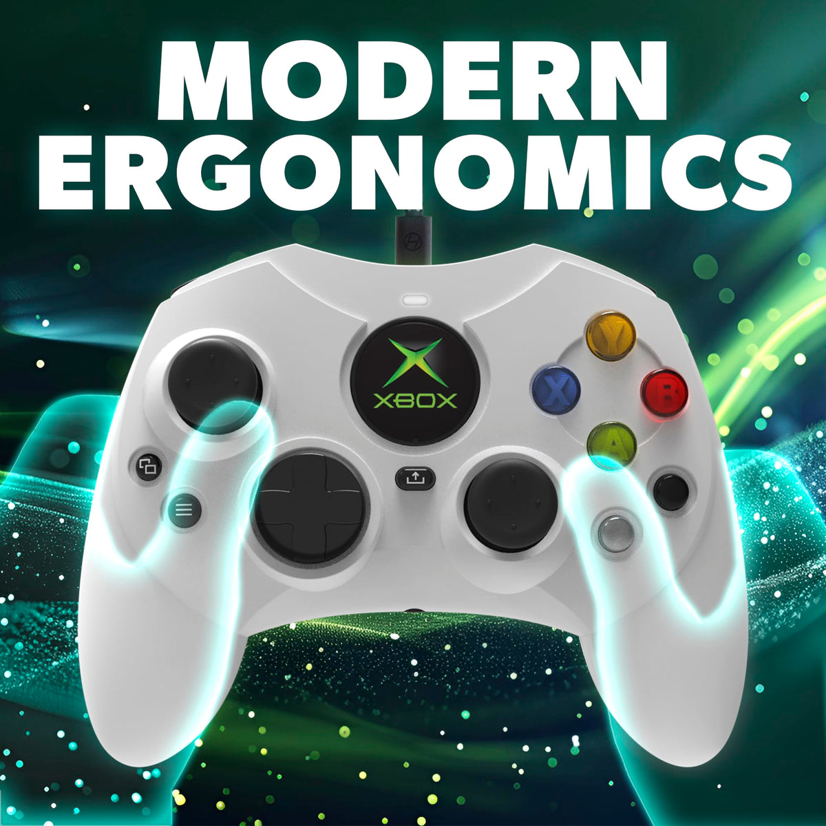 White Wired Controller with Hall Effect Joysticks, Audio Jack, Impulse Triggers M653