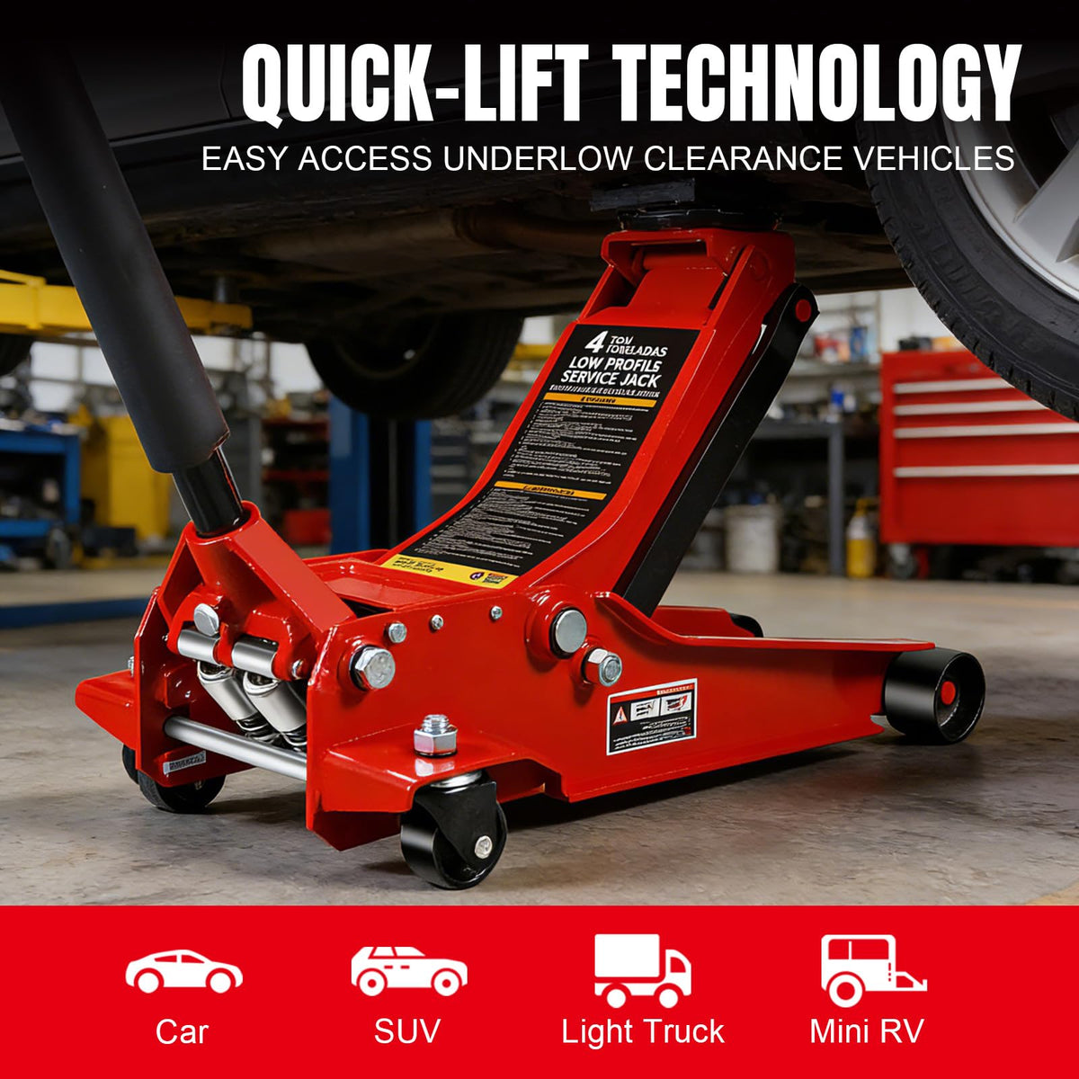 4 Ton Hydraulic Low Profile Floor Jack H803
