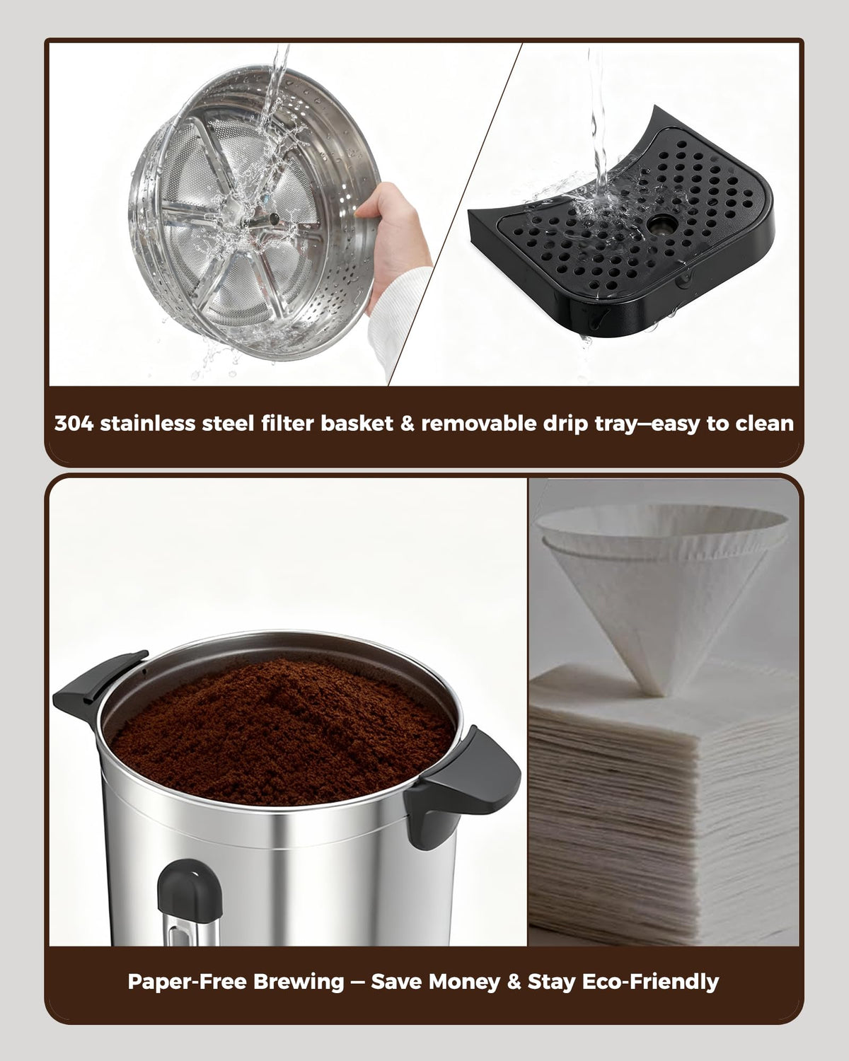 1500W 100 Cup Stainless Steel Commercial Coffee Urn S243