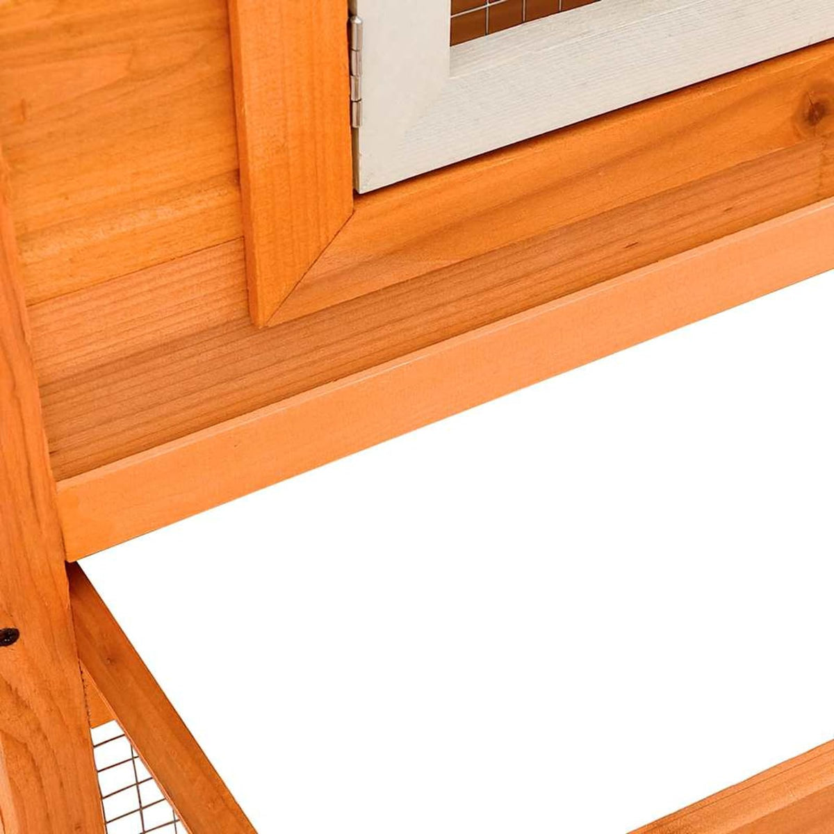 Large 2-Tier Wooden Rabbit Hutch with Weatherproof Roof R406486