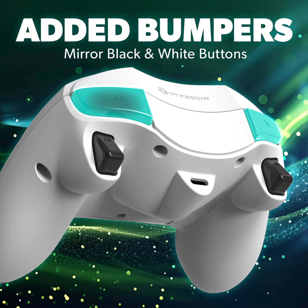 White Wired Controller with Hall Effect Joysticks, Audio Jack, Impulse Triggers M653