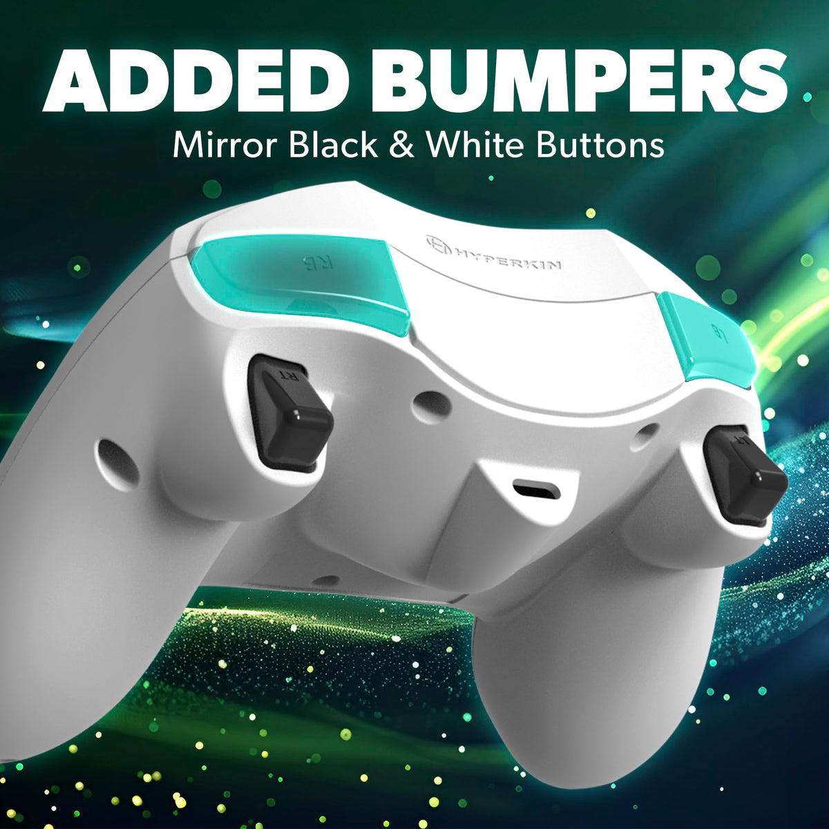 White Wired Controller with Hall Effect Joysticks, Audio Jack, Impulse Triggers M653