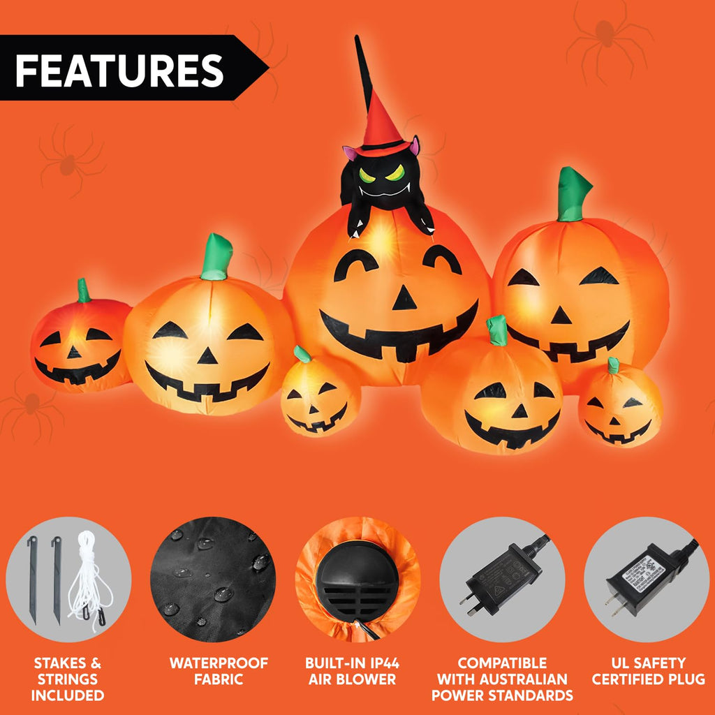 7 FT Long Halloween Inflatables Pumpkin Outdoor Decoration D149