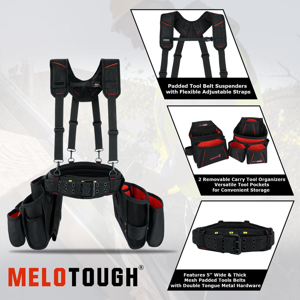 Tool Belt with Suspenders Heavy Duty Carpenter Apron X877901
