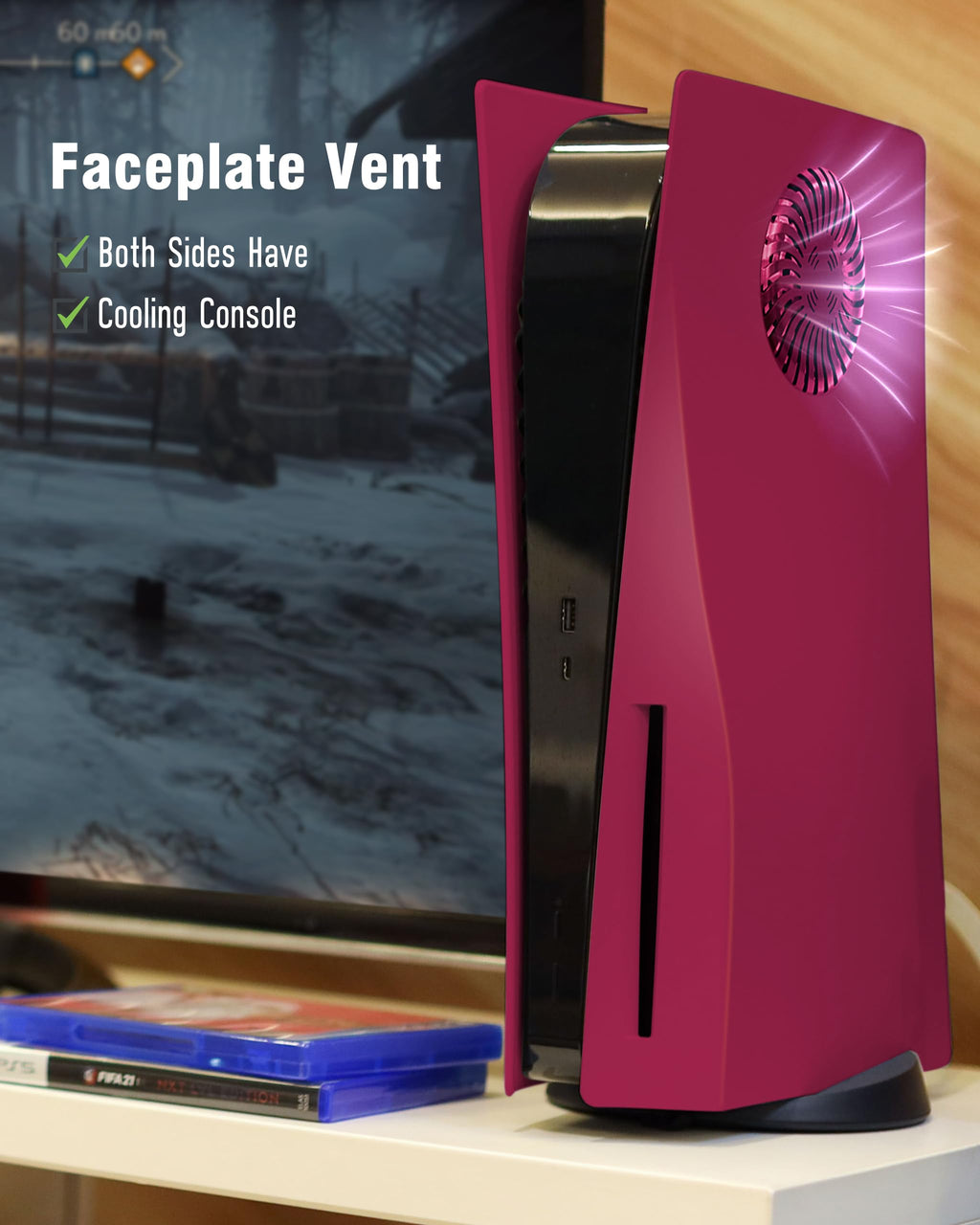 Cosmic Red Vented Faceplate for PS5 Disc Edition R966