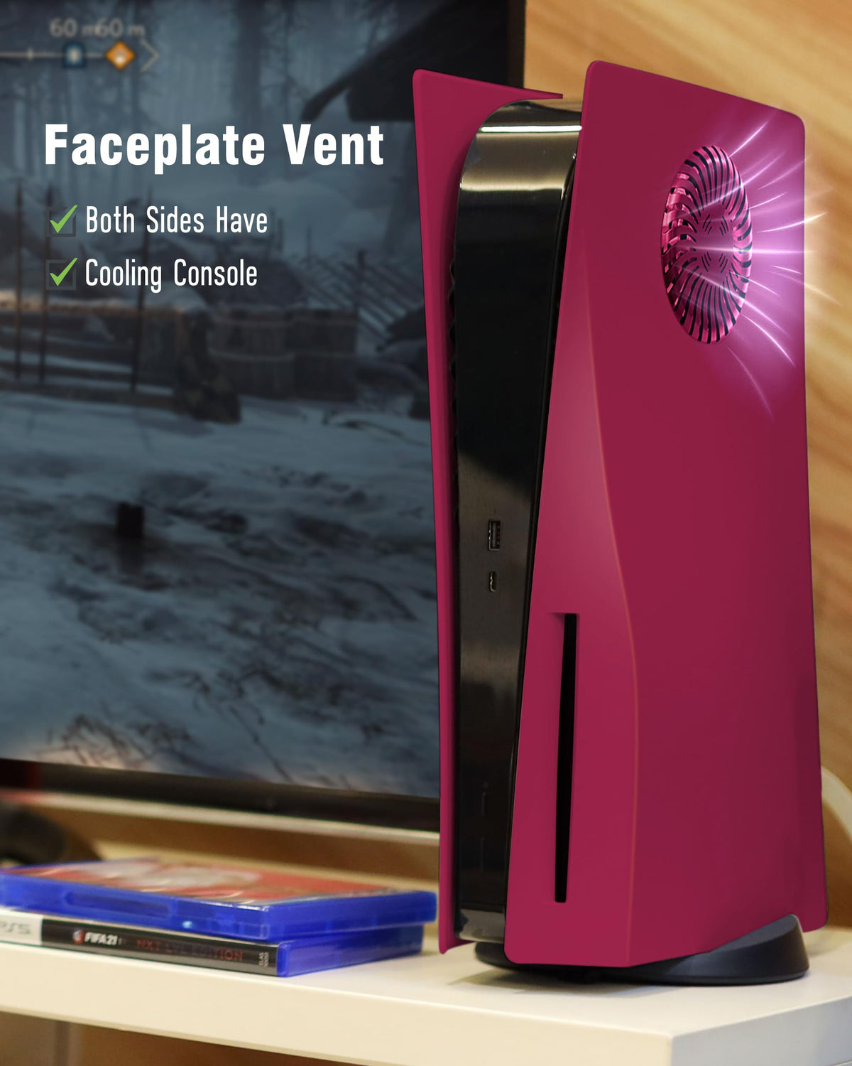 Cosmic Red Vented Faceplate for PS5 Disc Edition R966