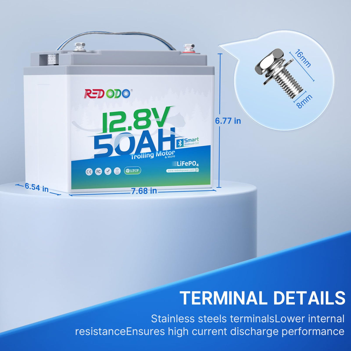 12V 50Ah LiFePO4 Deep Cycle Battery V37062
