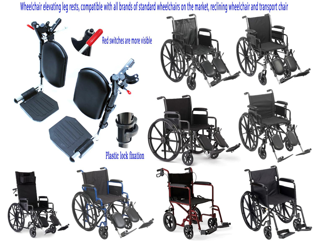 Wheelchair Elevating Legrests with Padded Calf Pads and Composite Footplates N526170