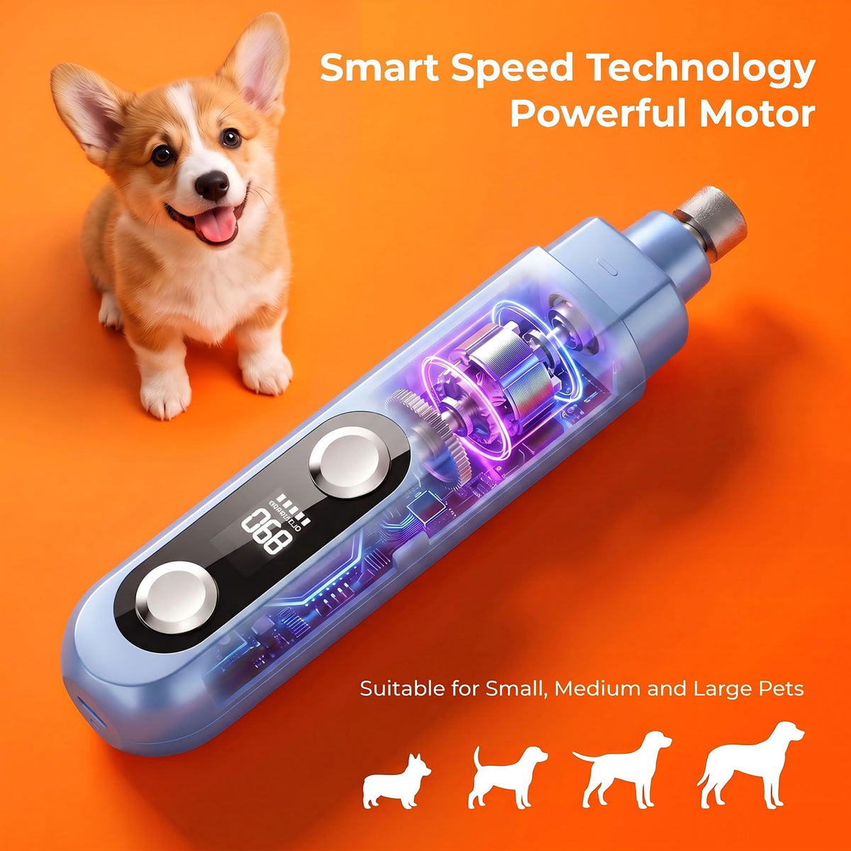 5-Speed Ultra Quiet Dog Nail Grinder with LED Light P28708