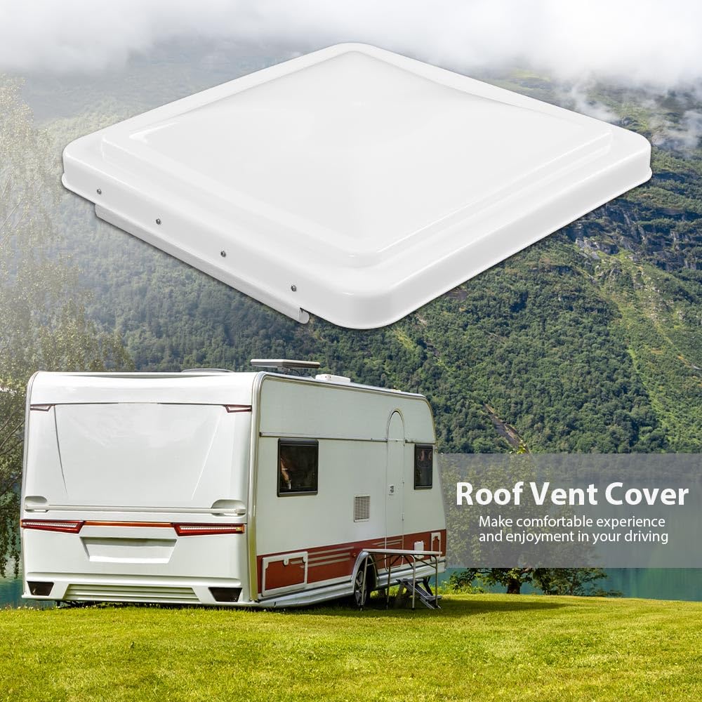 White 14" x 14" RV Roof Vent Cover 2 Pcs H9699