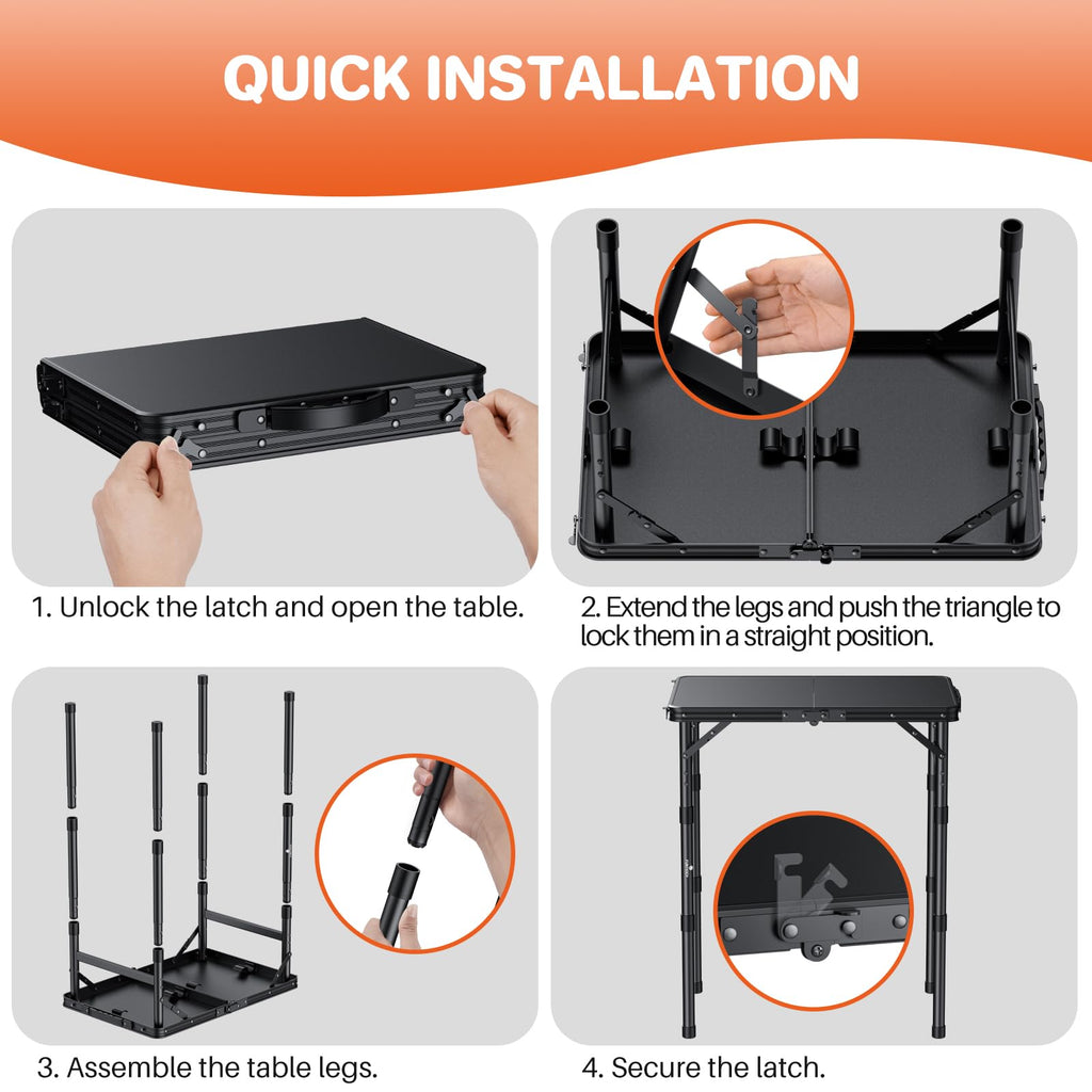 Waterproof Camping Tables with Plastic Tabletop M710