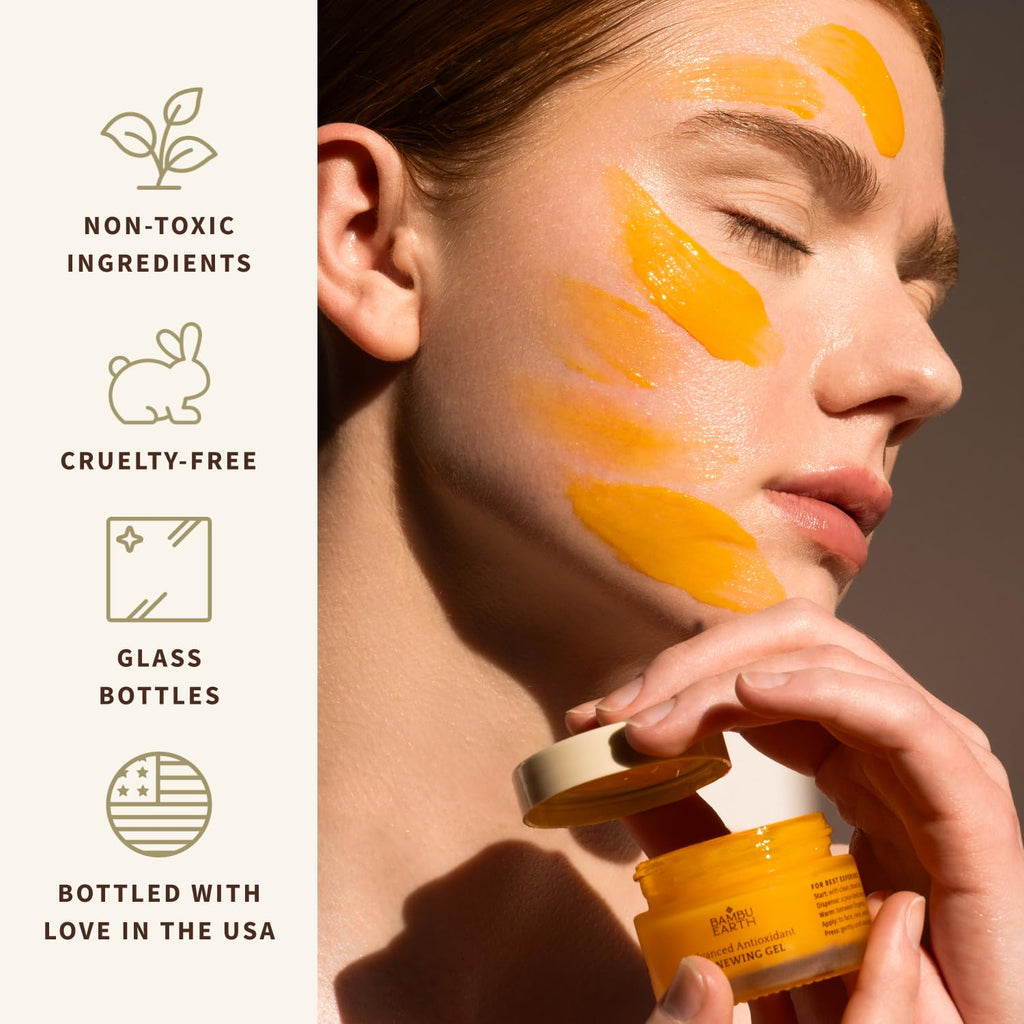 Antioxidant Renewing Gel Face Moisturizer with Bakuchiol Vitamin C Ester & Prickly Pear 1 oz Y417