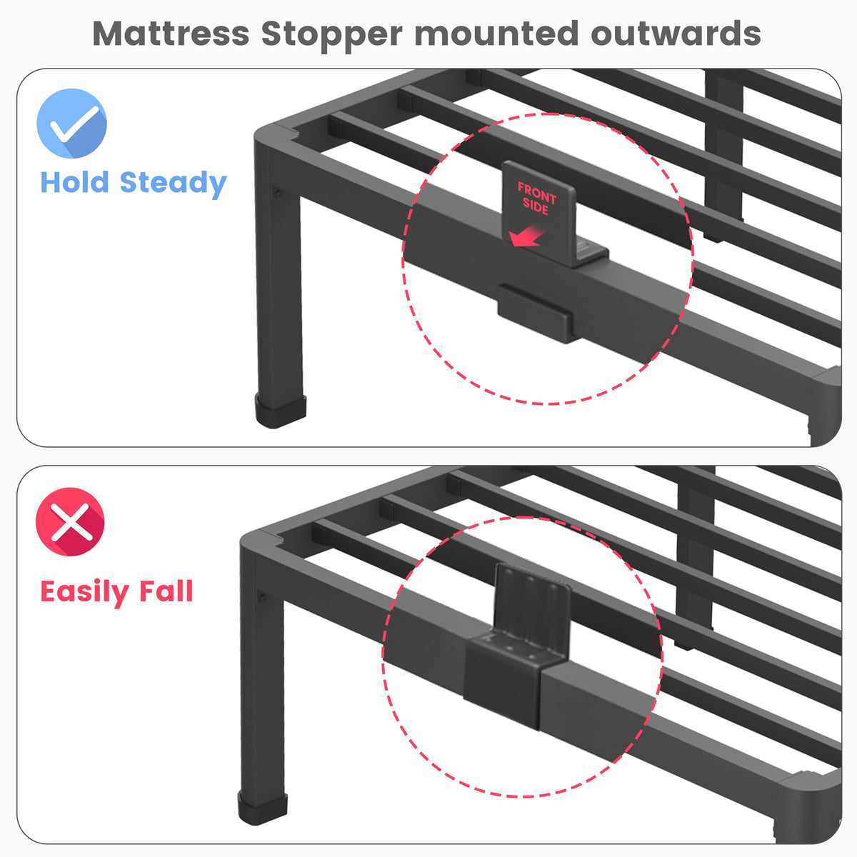 18 Inch Queen Size Metal Platform Bed Frame C98303