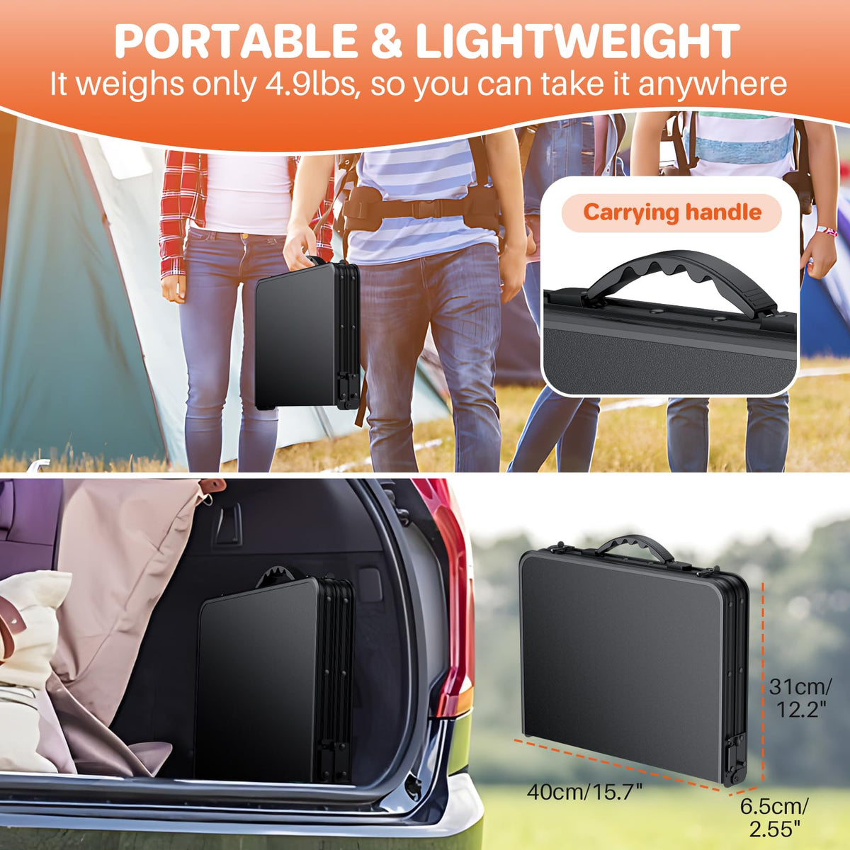Waterproof Camping Tables with Plastic Tabletop M710