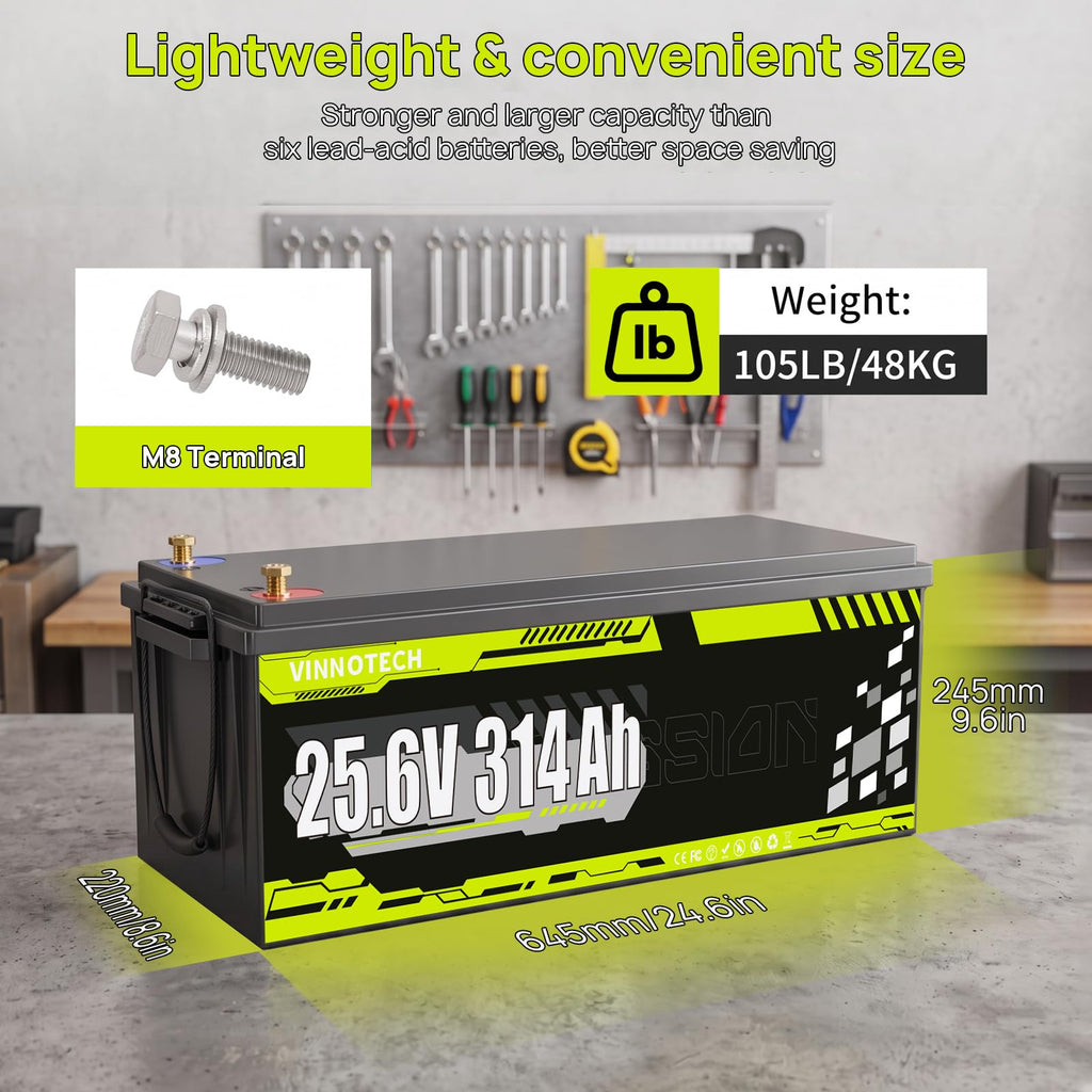 24V 300Ah LiFePO4 Lithium Battery with 200A Smart BMS I349222