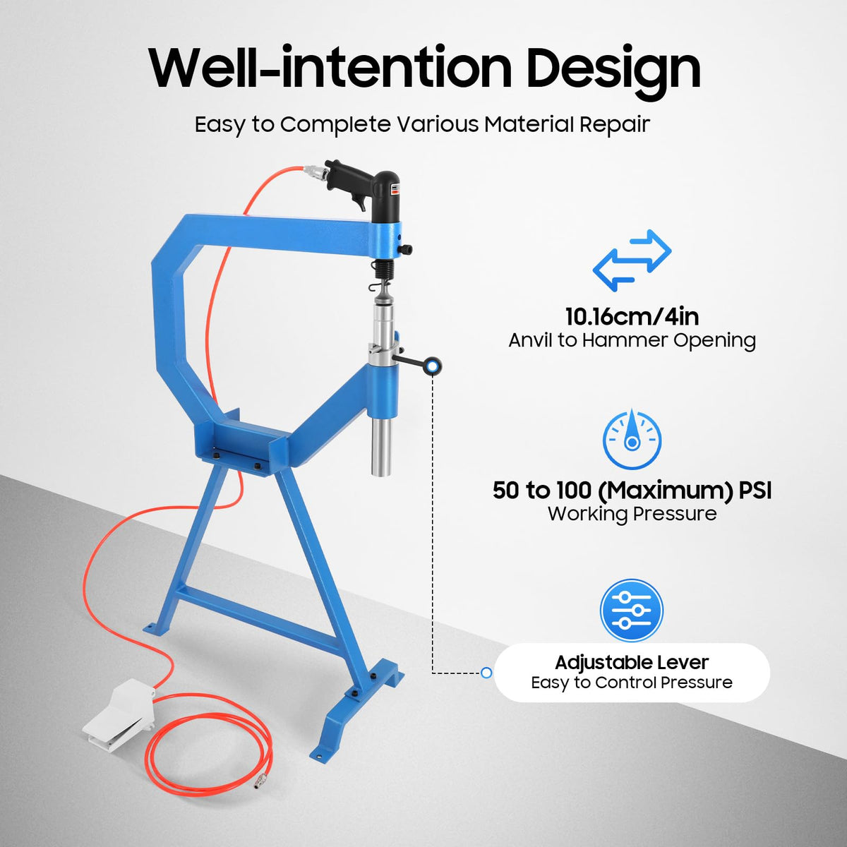 Pneumatic Planishing Hammer with 3 Anvils L1648