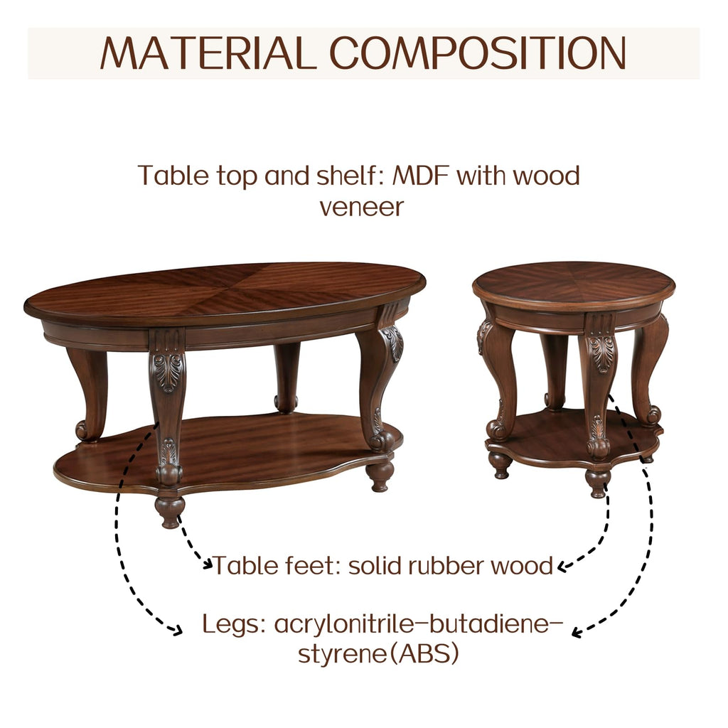 2 Tier Round Wood End Table P452909