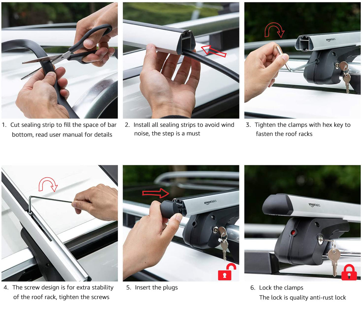 Black/Silver Cross Rail Roof Rack, 52 inches, Pack of 2 K775062