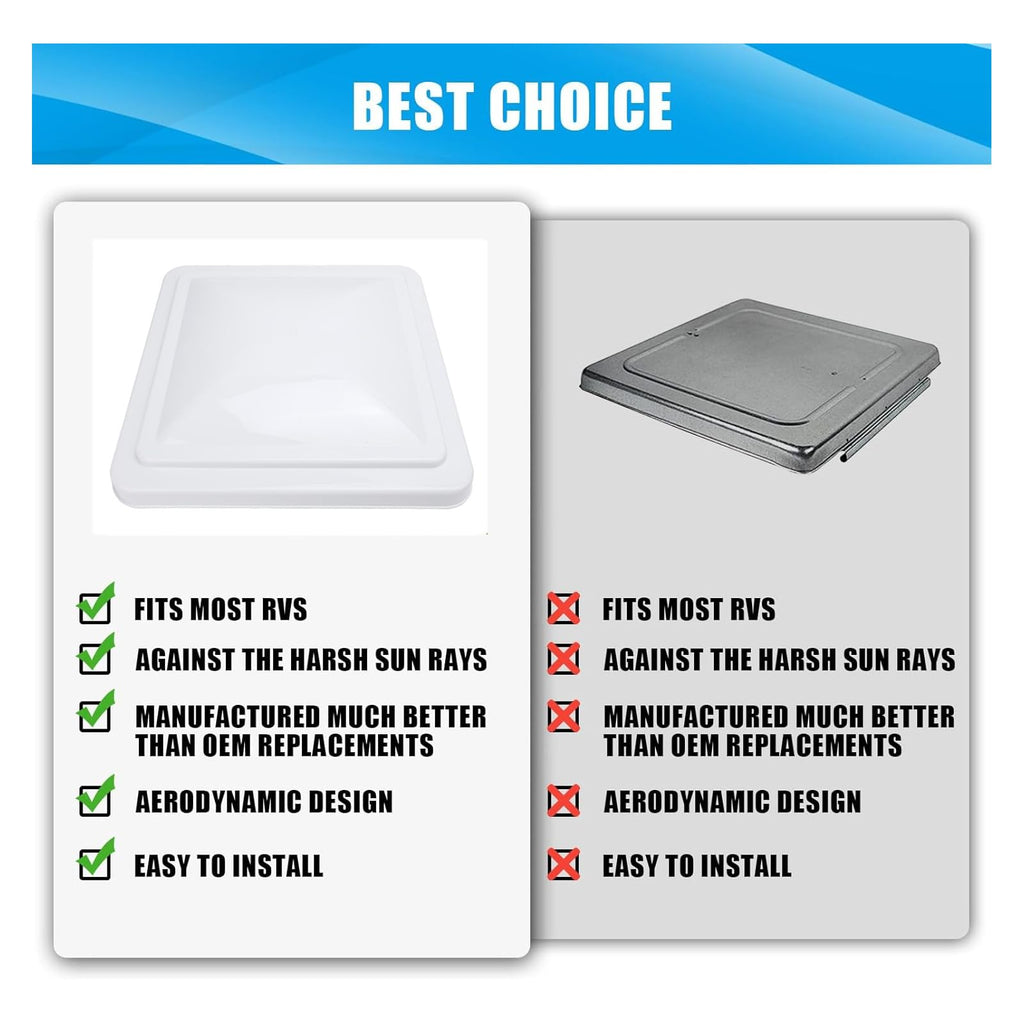 White 14in RV Roof Vent Cover O273