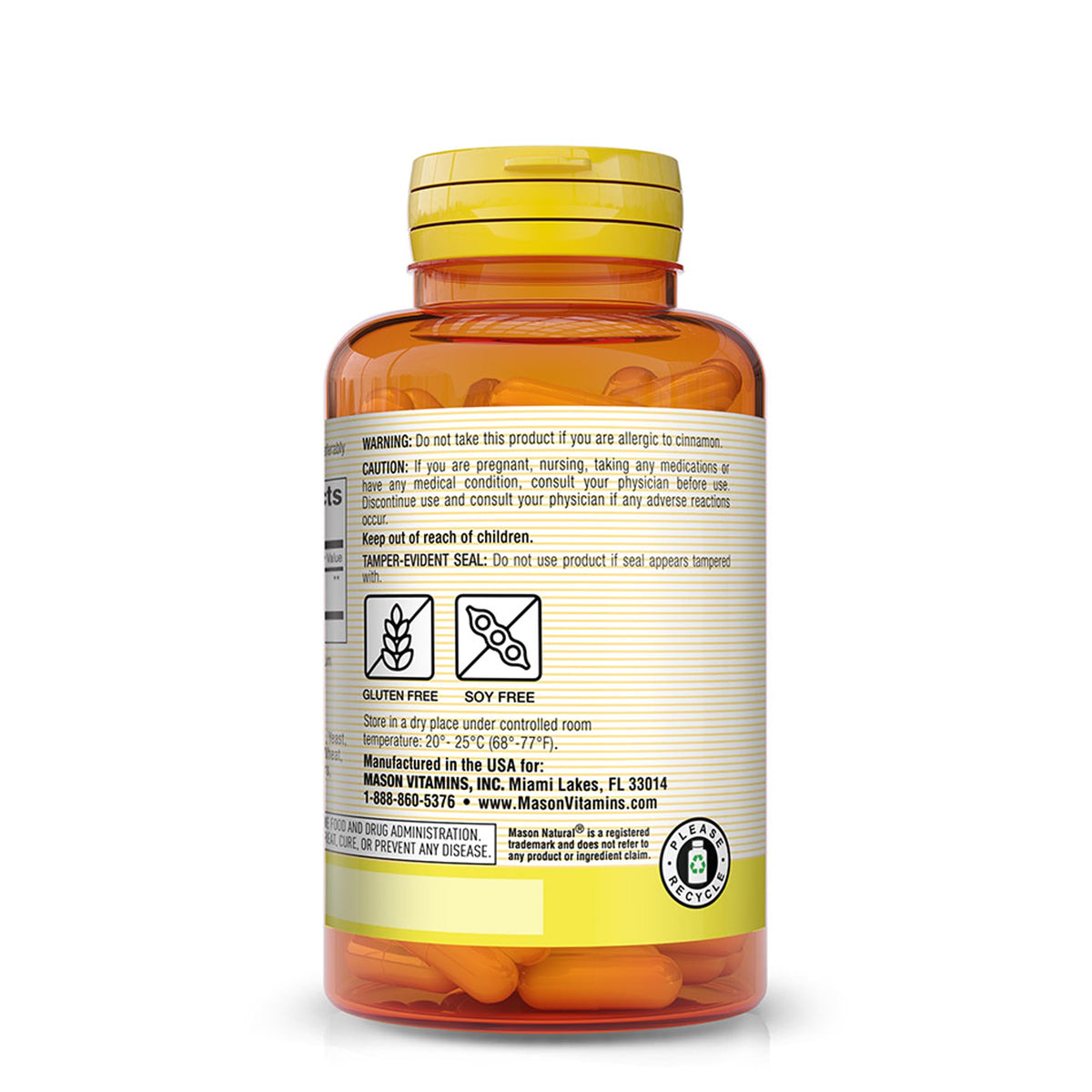 Cinnamon 1000 mg 100 Capsules Herbal Dietary Supplement S81584