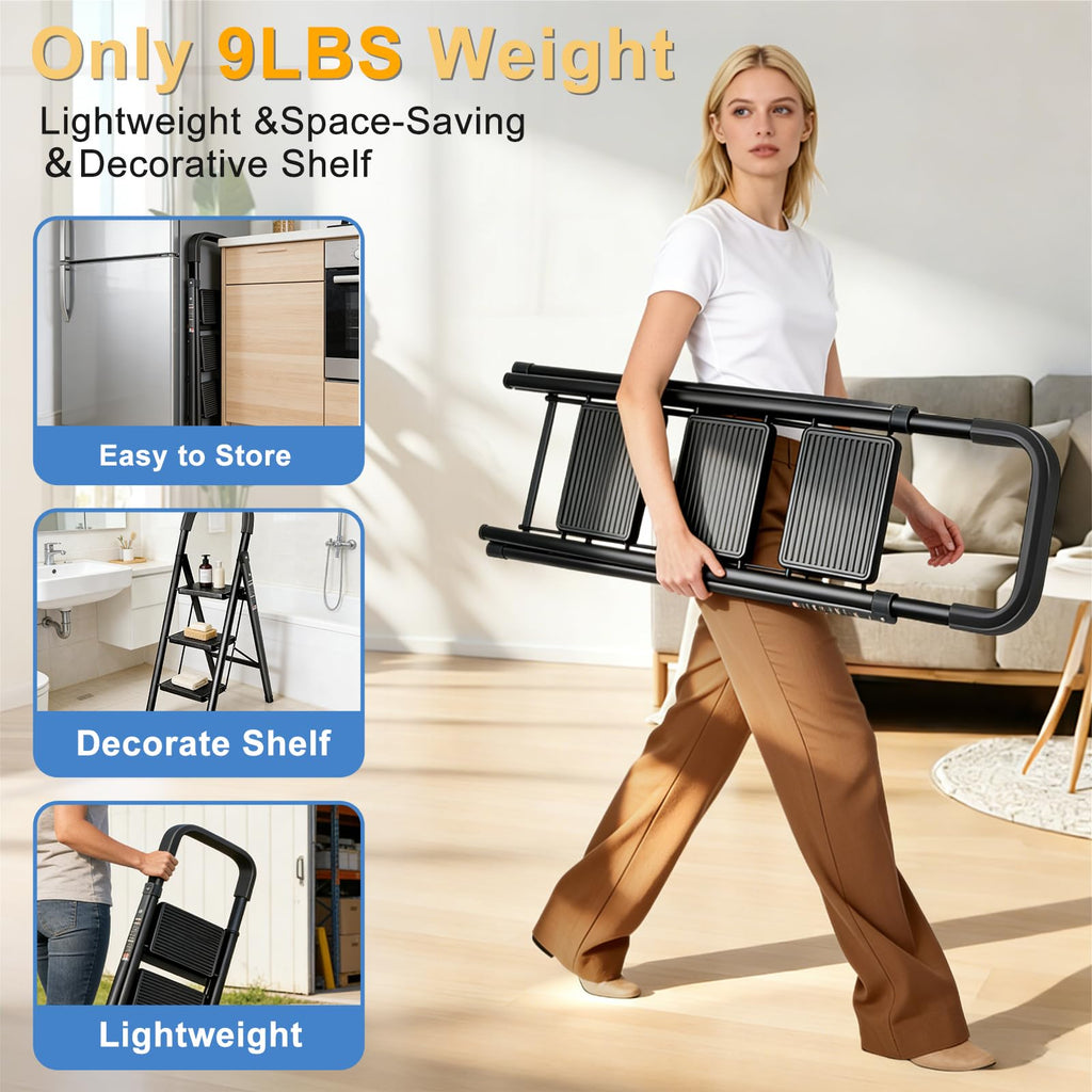 Folding Step Stool with Handrail G6789