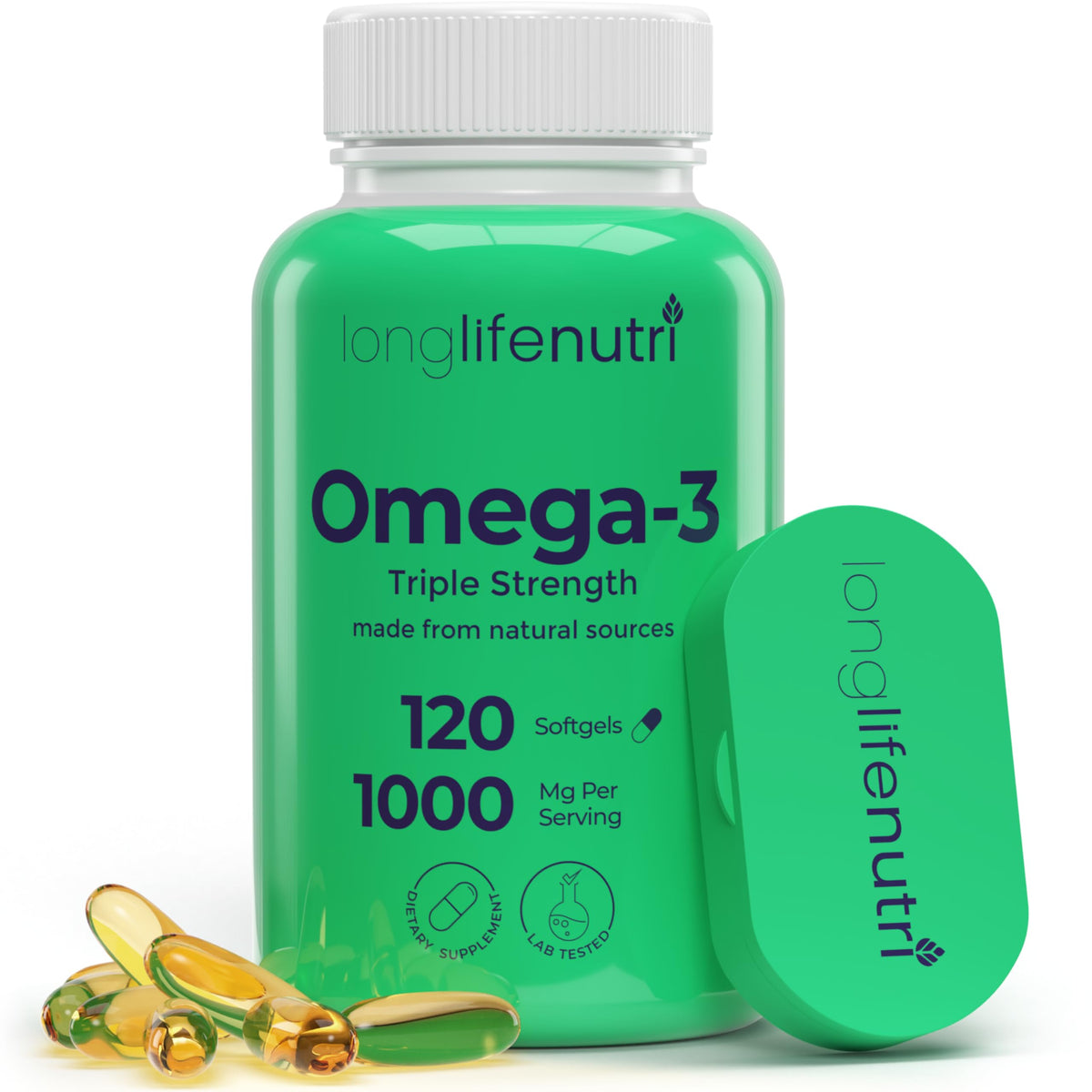 Omega 3 Fish Oil 1000mg EPA DHA 120 Softgels W30720