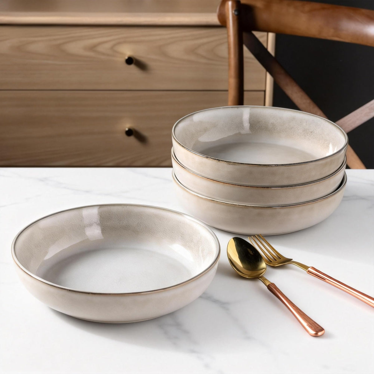 8.75'' 38oz Ceramic Pasta Bowls Set of 4 Z26978