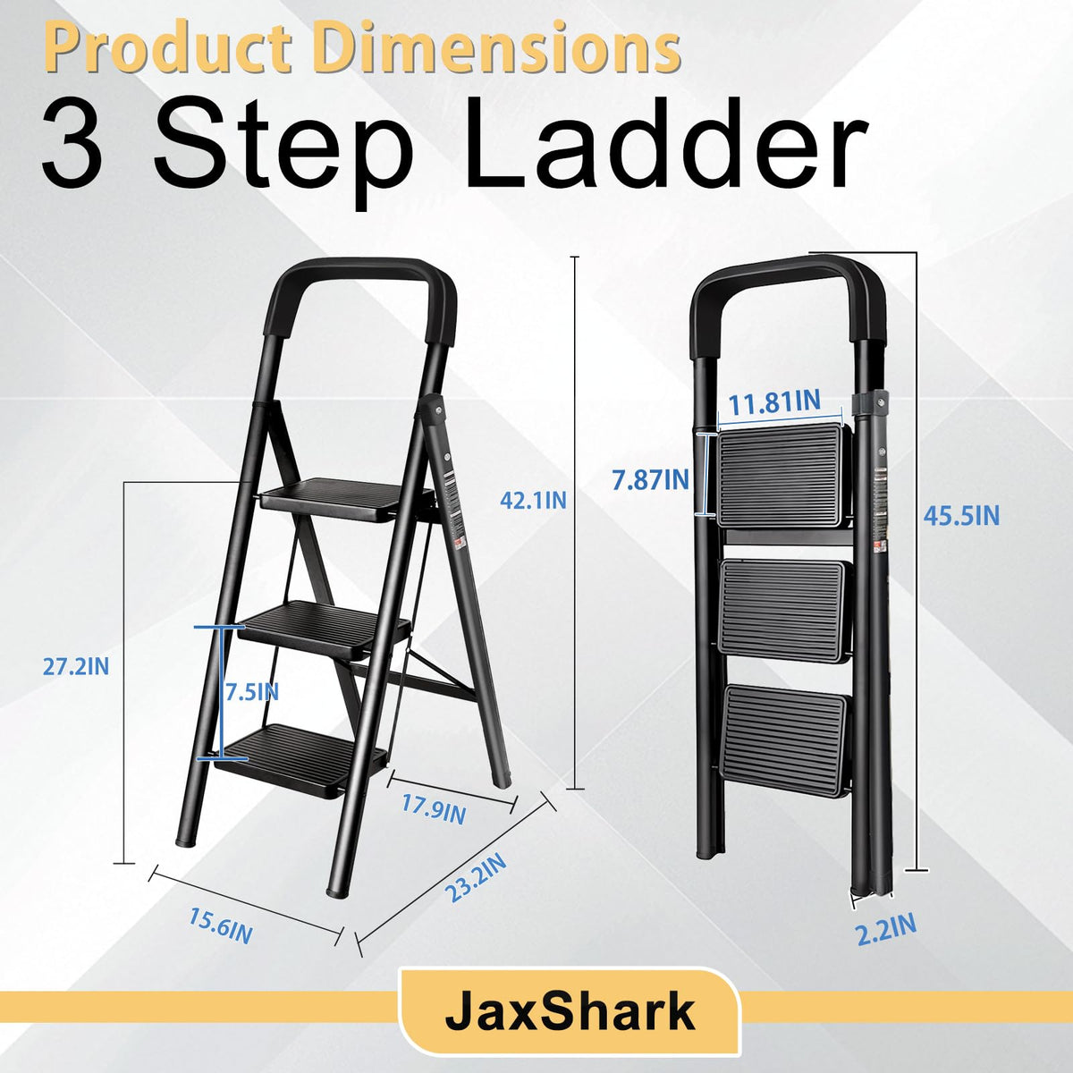 Folding Step Stool with Handrail G6789