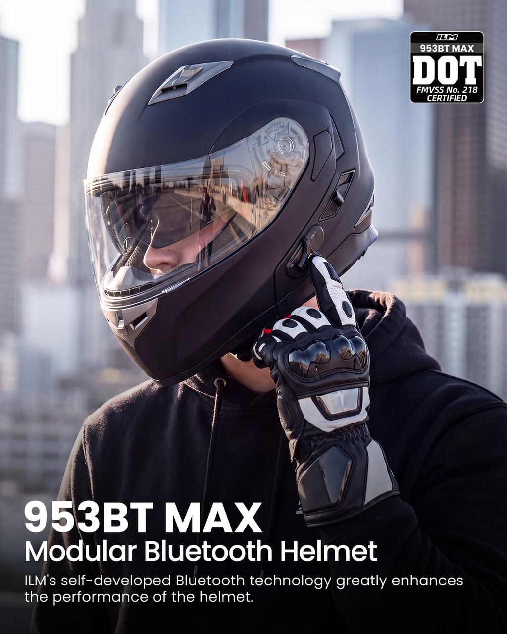Bluetooth Integrated Modular Motorcycle Helmet O700348
