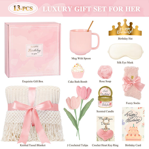 13PCS Spa Self Care Gift Basket Set Rose H8651