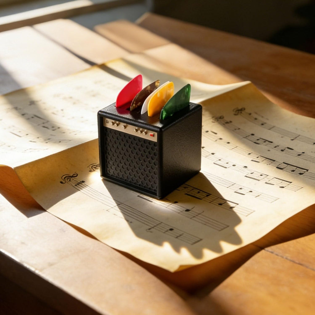 Guitar Picks Holder Box with 5 Guitar Picks F8467