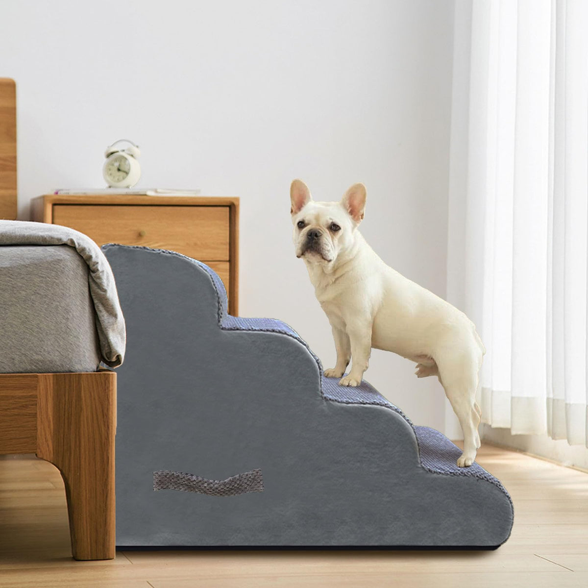 4-Step Grey Pet Stairs X45816