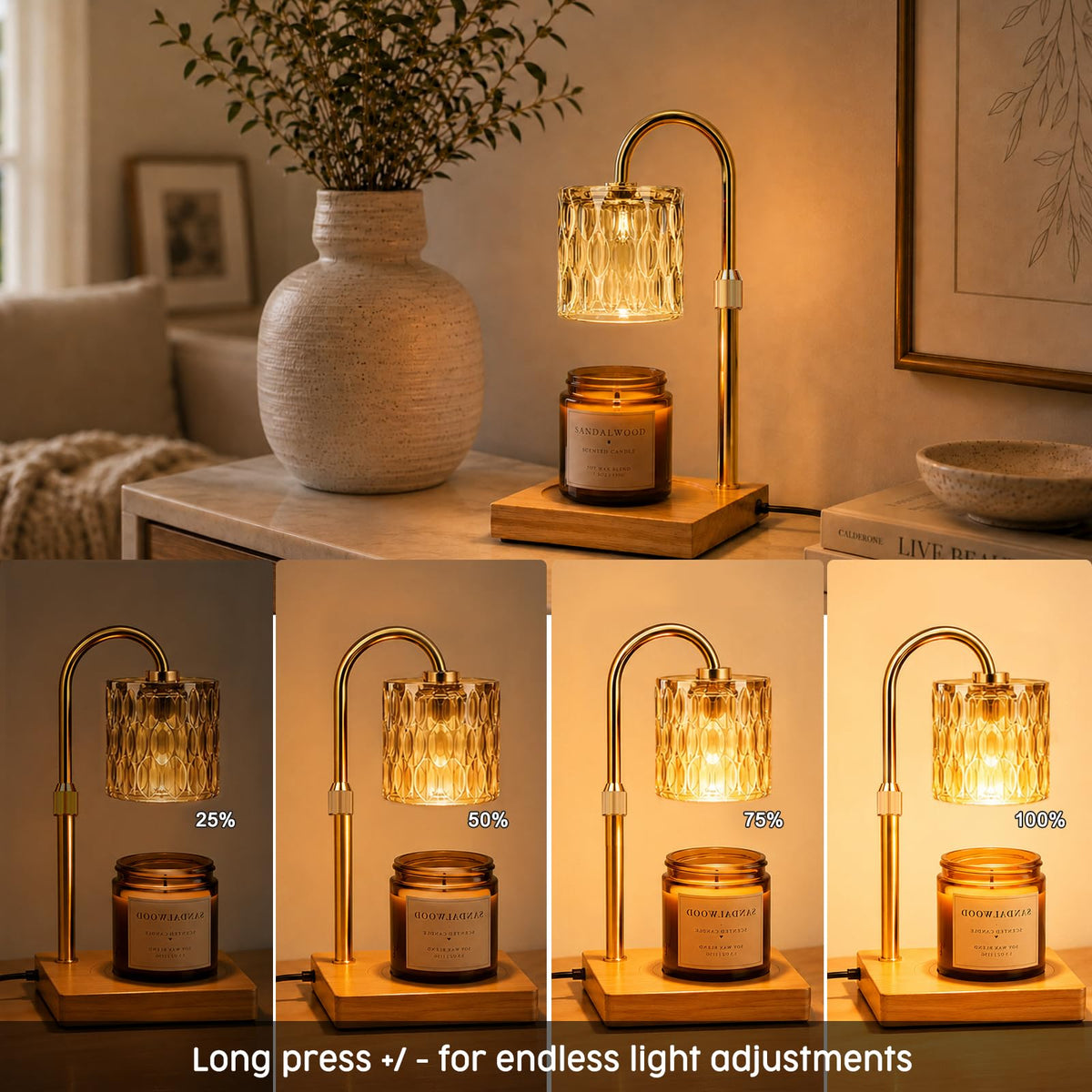 Adjustable Dimmable Candle Warmer Lamp with Timer T44944