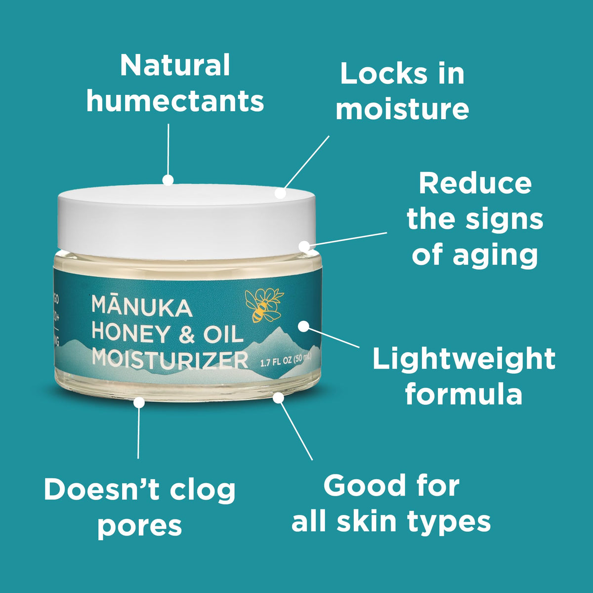 Manuka Honey Moisturizing Face Cream and Face Oil Bundle 1.7 oz W432