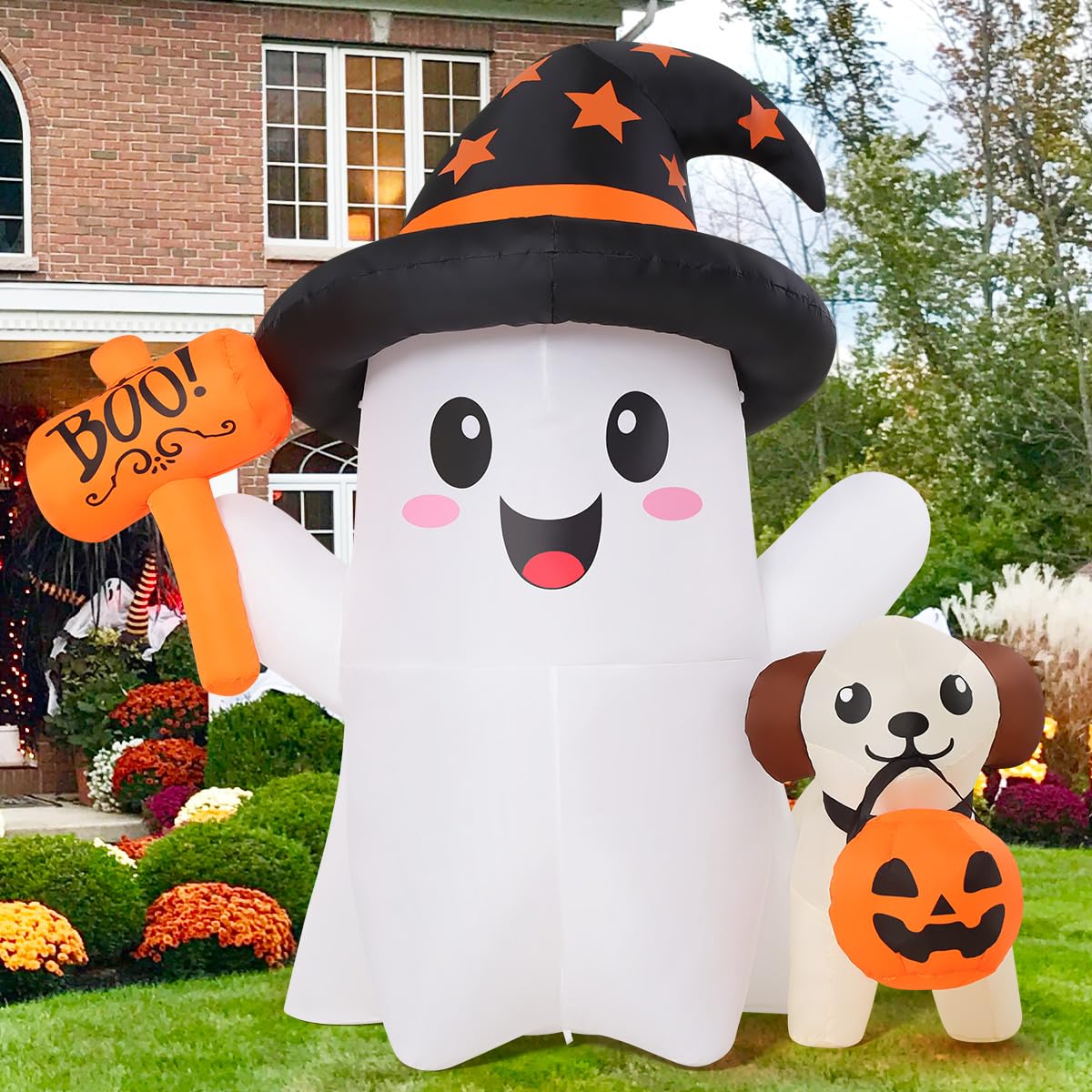5 FT Halloween Inflatables Ghost with Built-in LEDs A527