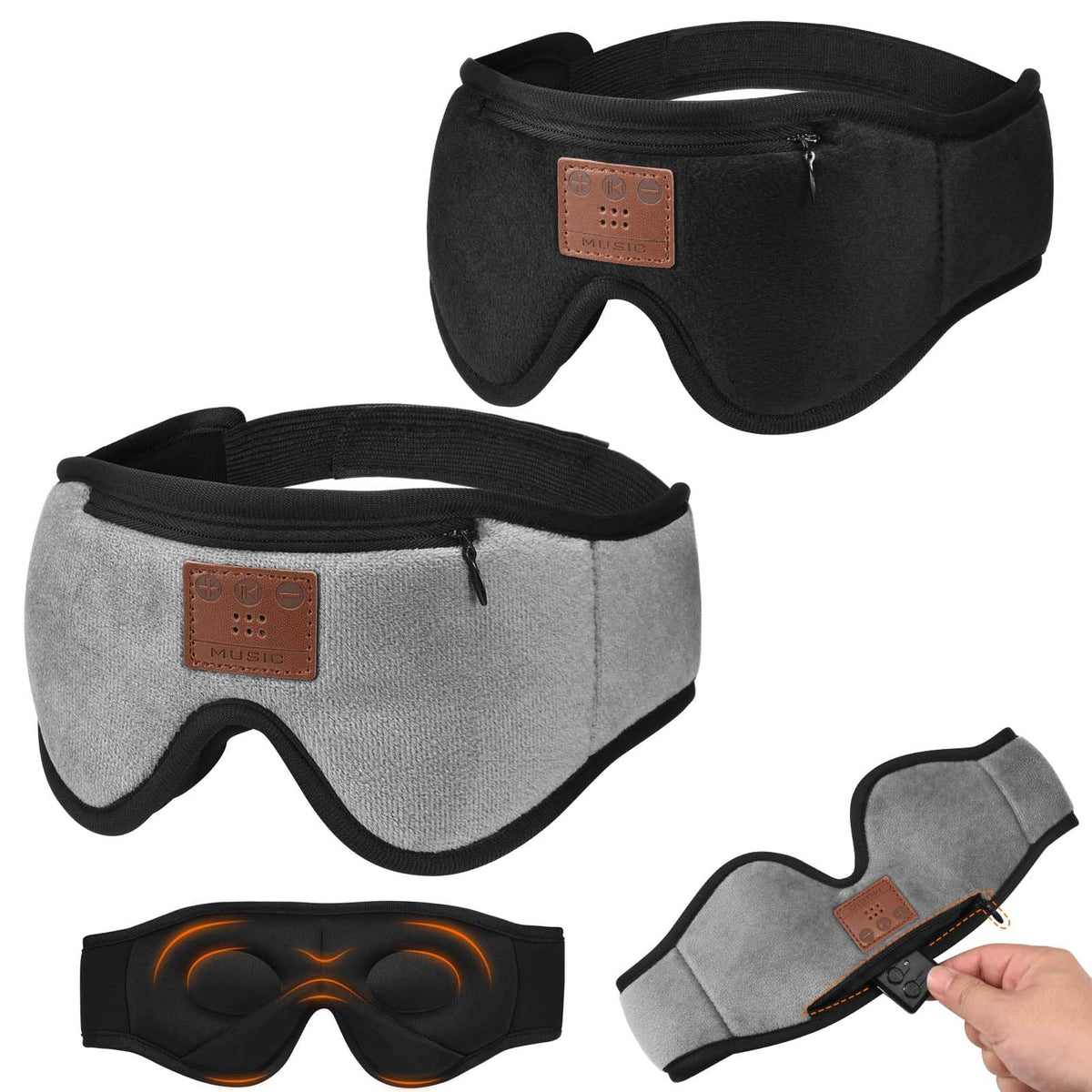 Bluetooth Sleep Mask with Headphones 2-Pack H7479
