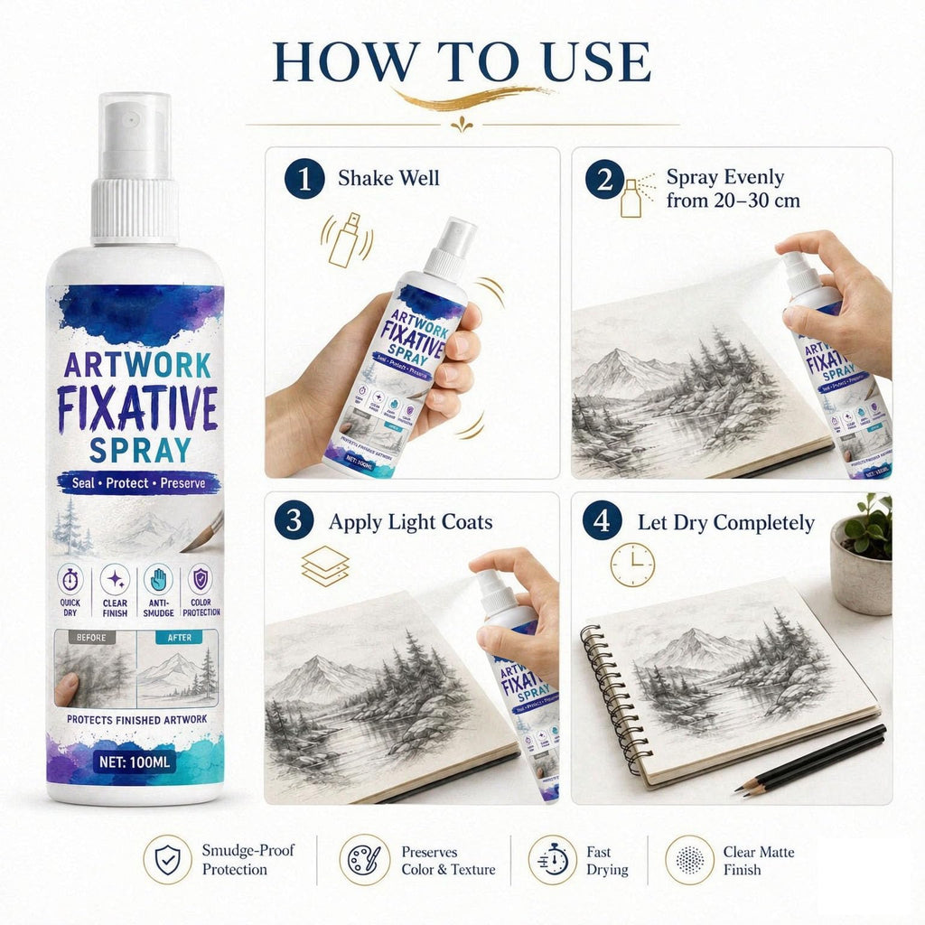 Quick-Dry Smudge-Proof Clear Matte Fixative Spray (7PCS) N65903