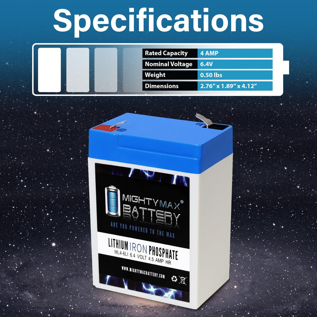 6V 4.5AH Lithium Replacement Battery E648