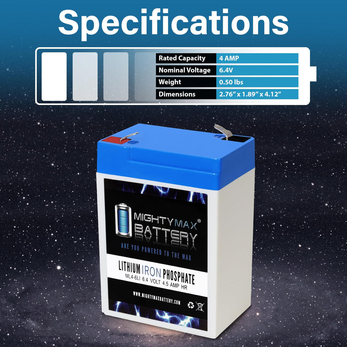6V 4.5AH Lithium Replacement Battery E648