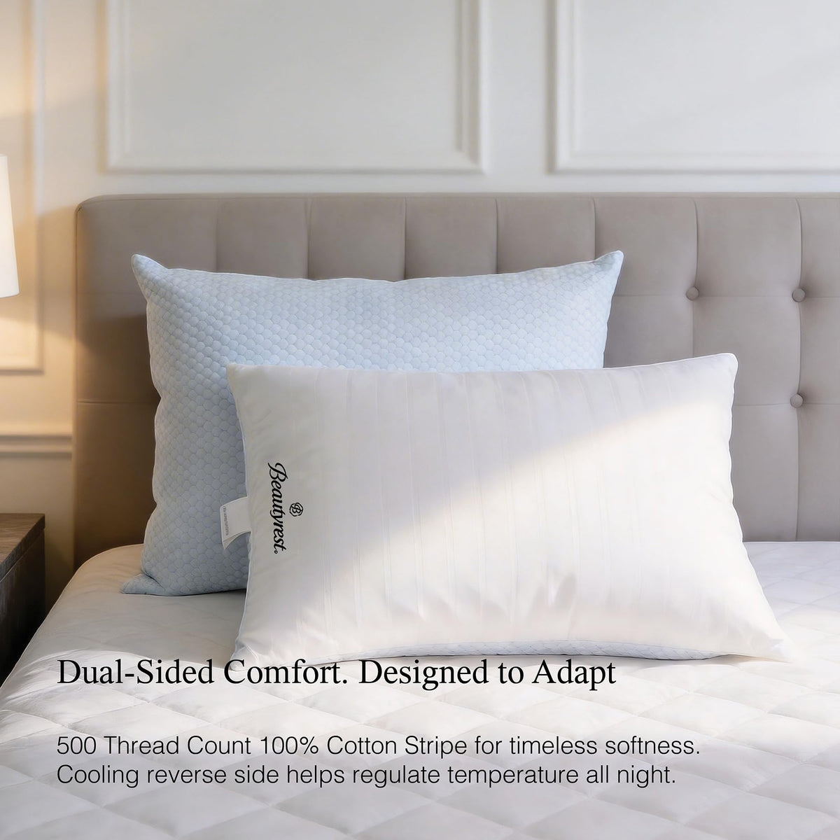 King Size Set of 2 Down Alternative Cooling Pillows L975133