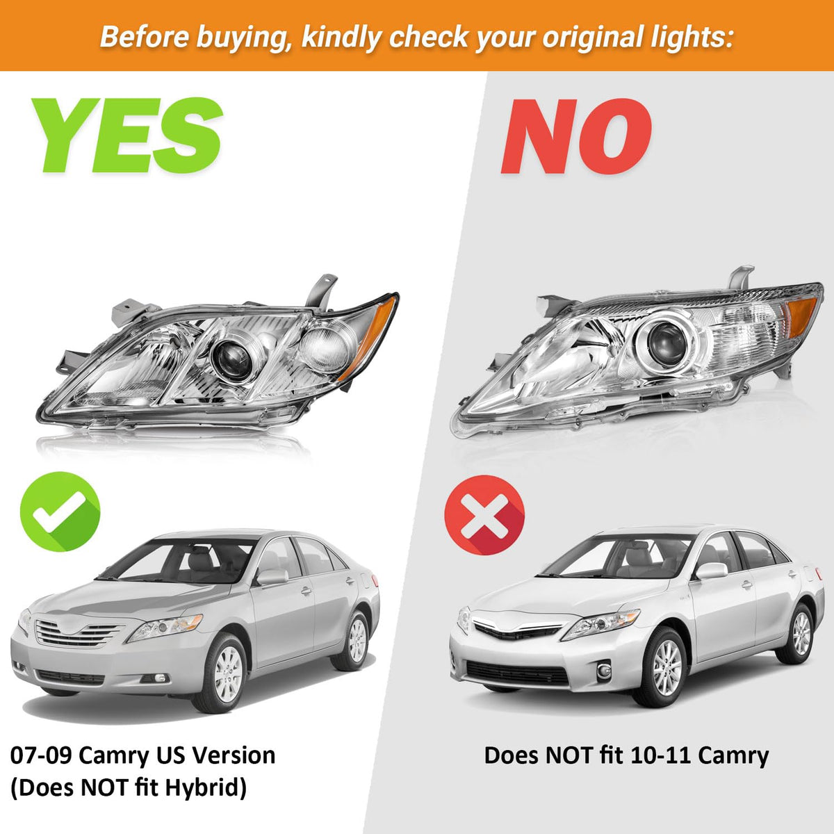 Anti-Fogging Headlights Assembly for Toyota Camry M155
