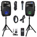 Portable 12-Inch 1000 Watts 2-Way Powered PA Speaker System Set Y236060