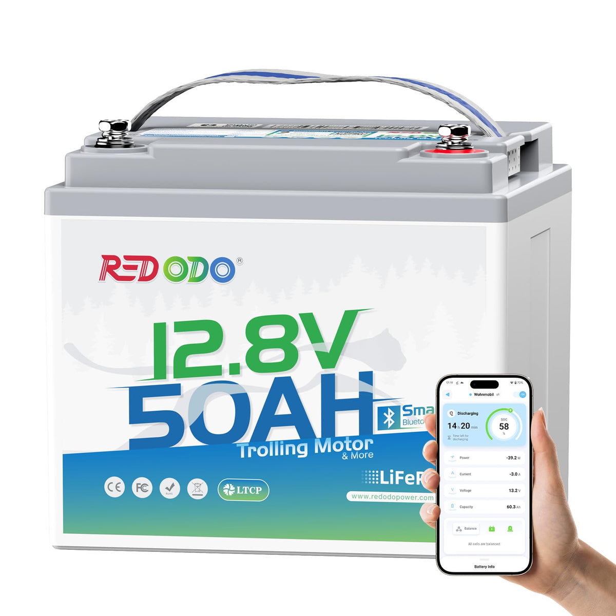 12V 50Ah LiFePO4 Deep Cycle Battery V37062