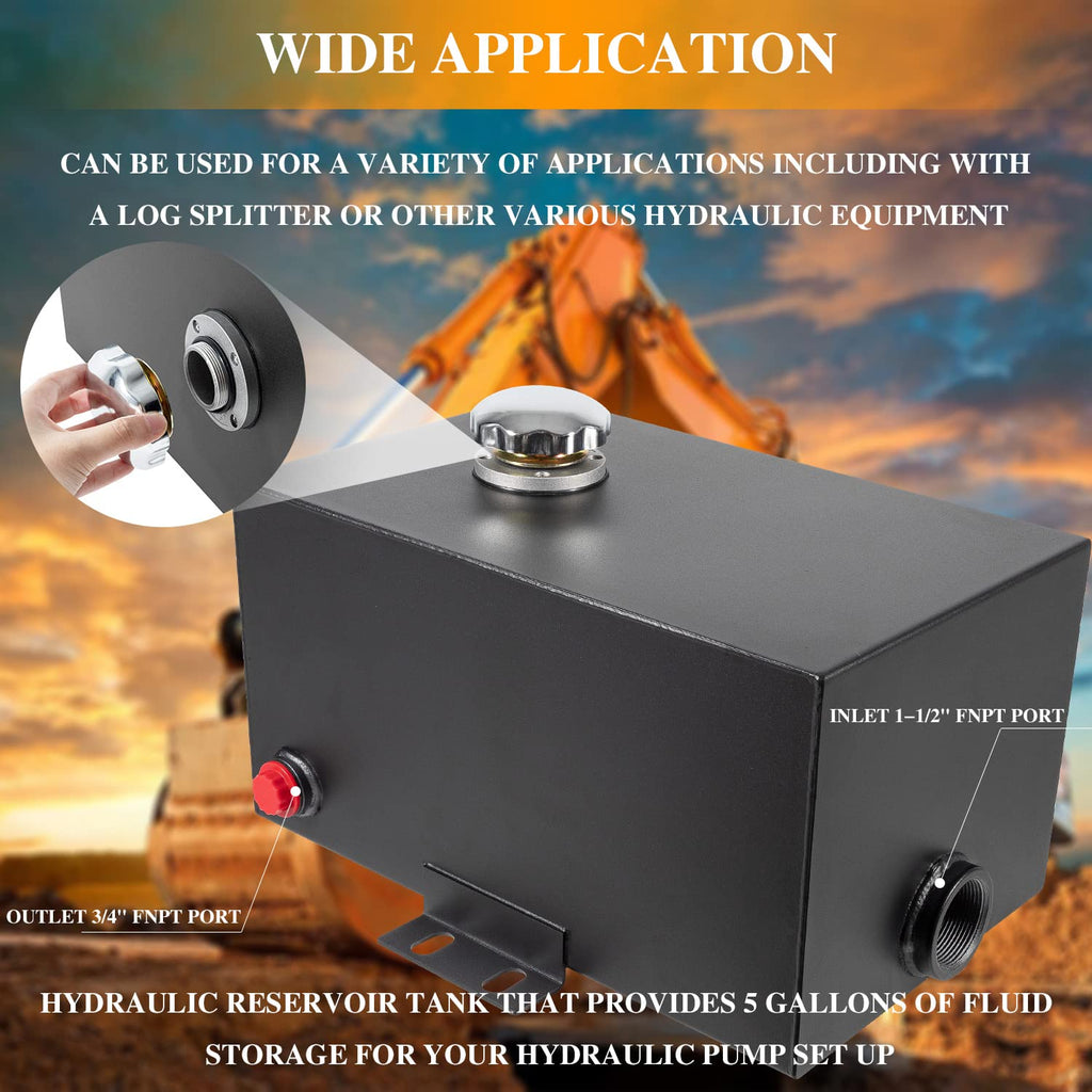 5 Gallon 14 Gauge Steel Hydraulic Fluid Reservoir Tank G186